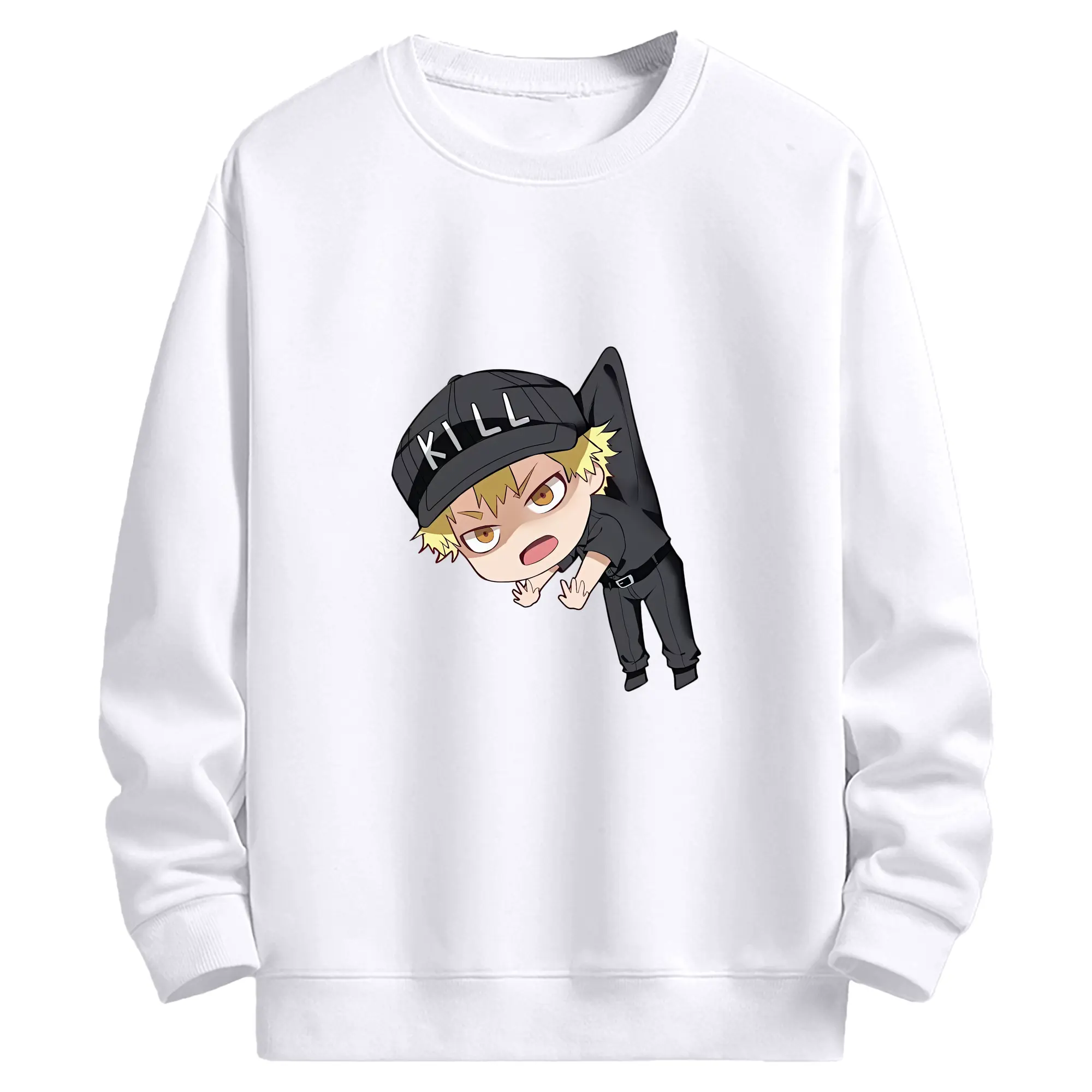 はたらく細胞 グッズ,キラーT細胞 - 高品質 クルーネック スウェット ・ コットン59％ ポリエステル41％ ・ ユニセックス 長袖 トレーナー ・ カジュアル デイリー スポーツ 散歩用