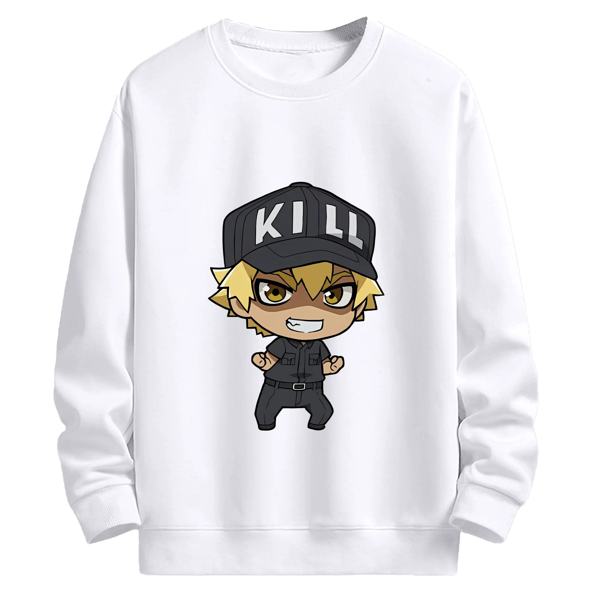 はたらく細胞 グッズ,キラーT細胞 - 高品質 クルーネック スウェット ・ コットン59％ ポリエステル41％ ・ ユニセックス 長袖 トレーナー ・ カジュアル デイリー スポーツ 散歩用