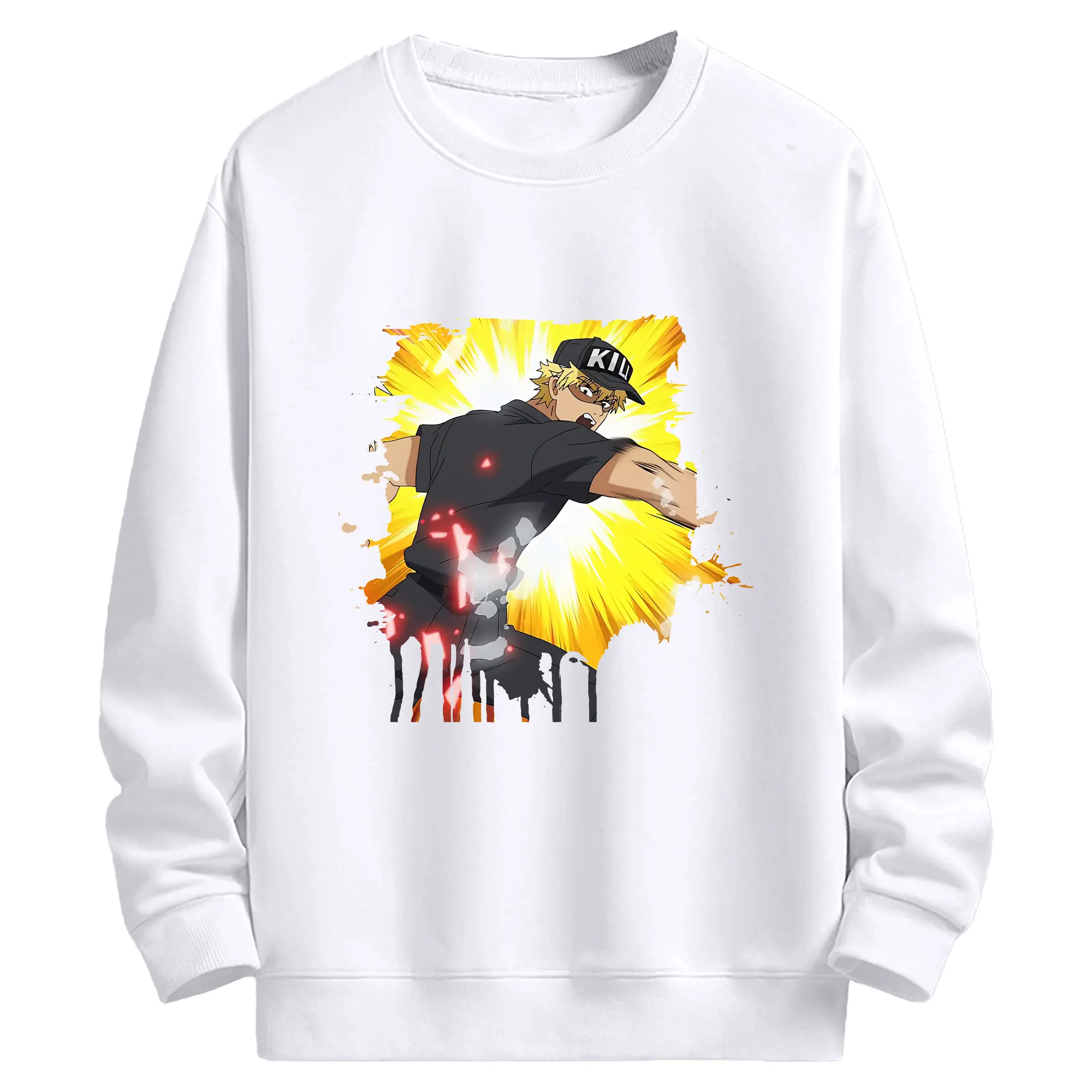 はたらく細胞 グッズ,キラーT細胞 - 高品質 クルーネック スウェット ・ コットン59％ ポリエステル41％ ・ ユニセックス 長袖 トレーナー ・ カジュアル デイリー スポーツ 散歩用