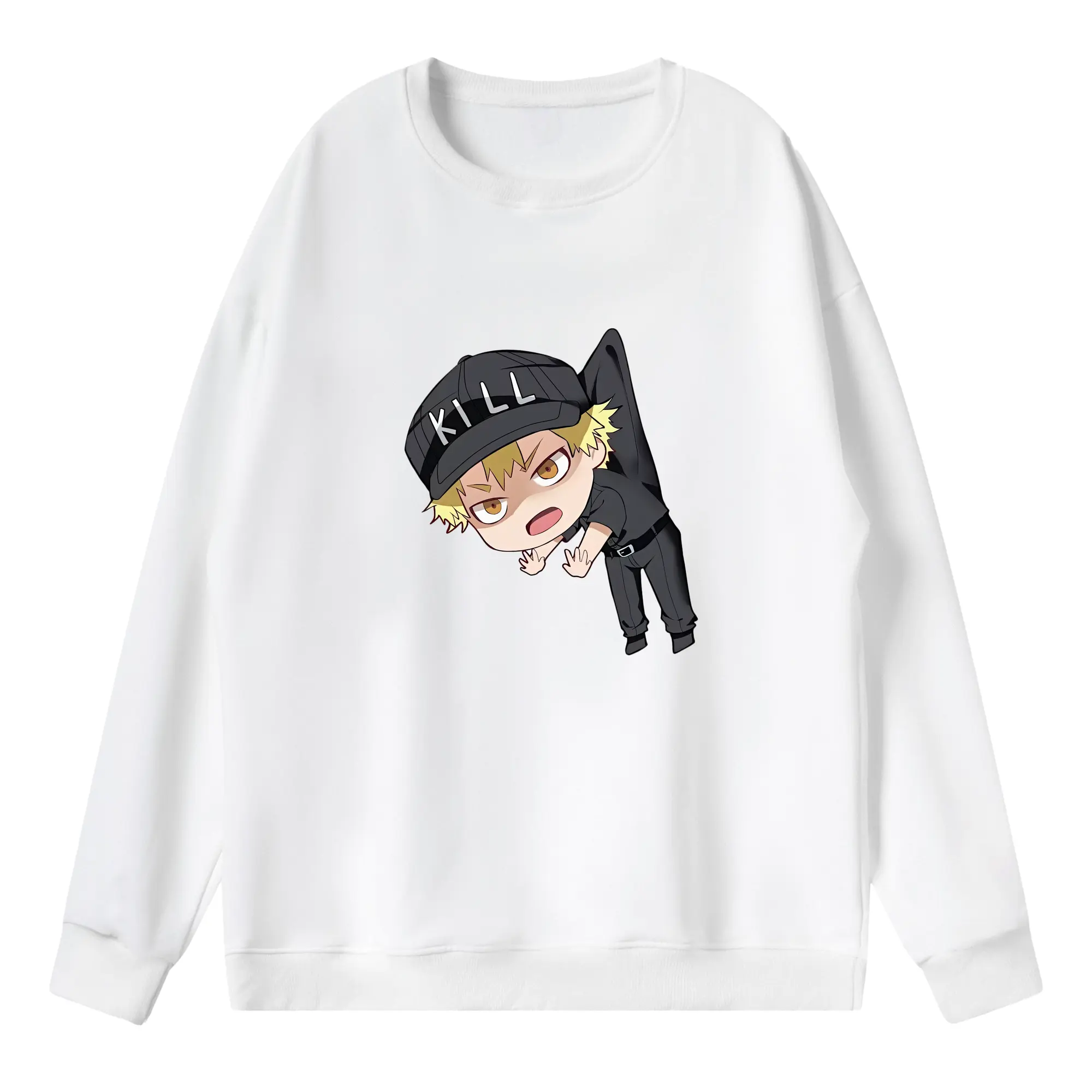 はたらく細胞 グッズ,キラーT細胞 - 薄手 クルーネック スウェット 裏毛260g · ポリエステル 春秋向け カジュアル 男女兼用 · トレーナー デイリー スポーツ 散歩に最適