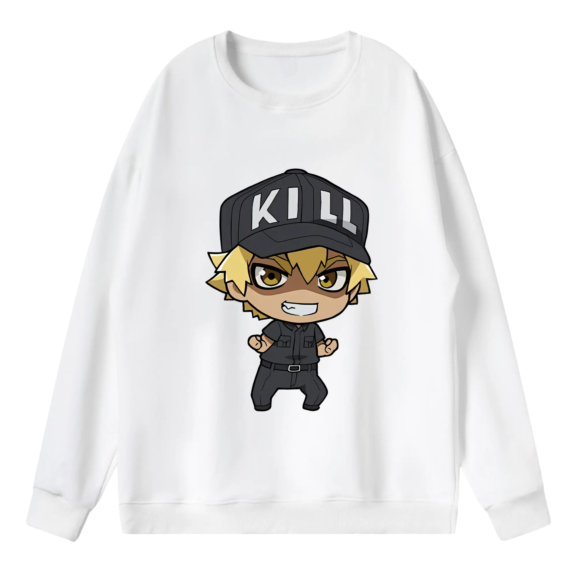 はたらく細胞 グッズ,キラーT細胞 - 薄手 クルーネック スウェット 裏毛260g · ポリエステル 春秋向け カジュアル 男女兼用 · トレーナー デイリー スポーツ 散歩に最適