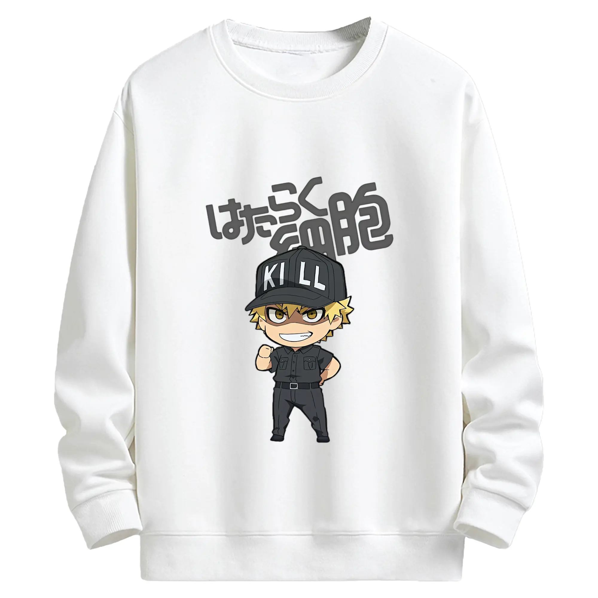 はたらく細胞 グッズ,キラーT細胞 - キッズ クルーネックスウェットシャツ ・ フロントプリント ・ 綿80％ ポリエステル20％ ・ 快適 通学 スポーツ 日常使い お散歩用