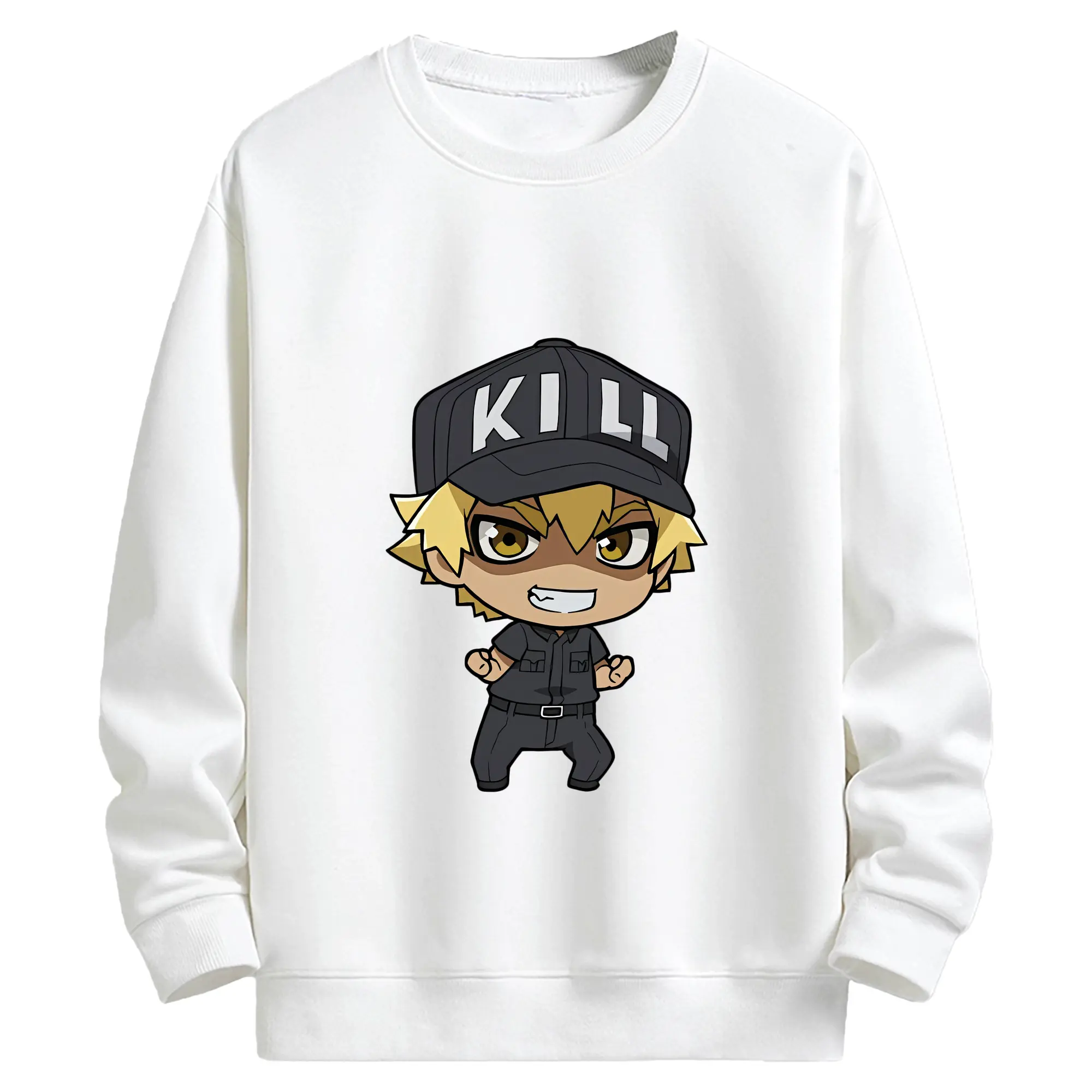 はたらく細胞 グッズ,キラーT細胞 - キッズ クルーネックスウェットシャツ ・ フロントプリント ・ 綿80％ ポリエステル20％ ・ 快適 通学 スポーツ 日常使い お散歩用