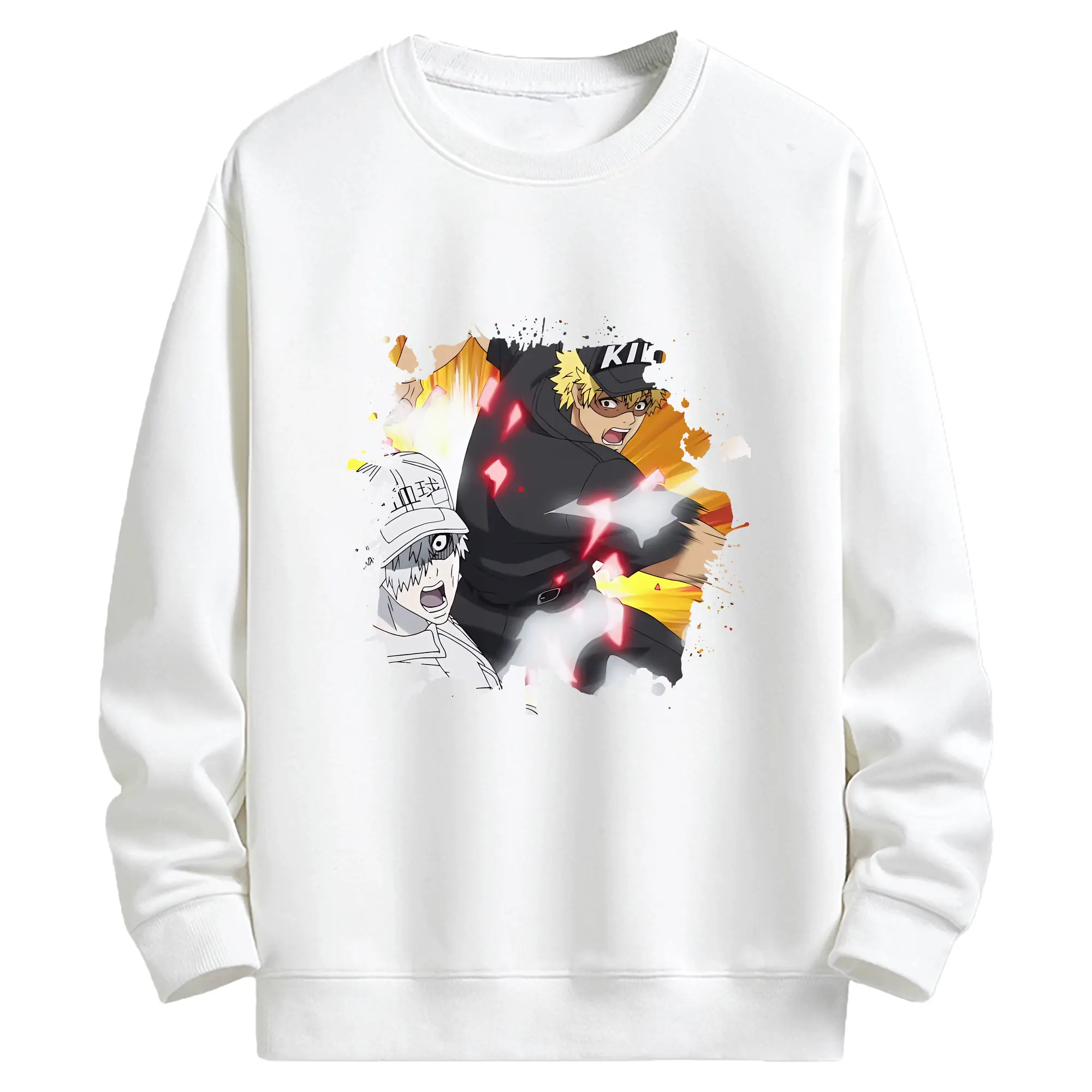 はたらく細胞 グッズ,キラーT細胞 - キッズ クルーネックスウェットシャツ ・ フロントプリント ・ 綿80％ ポリエステル20％ ・ 快適 通学 スポーツ 日常使い お散歩用