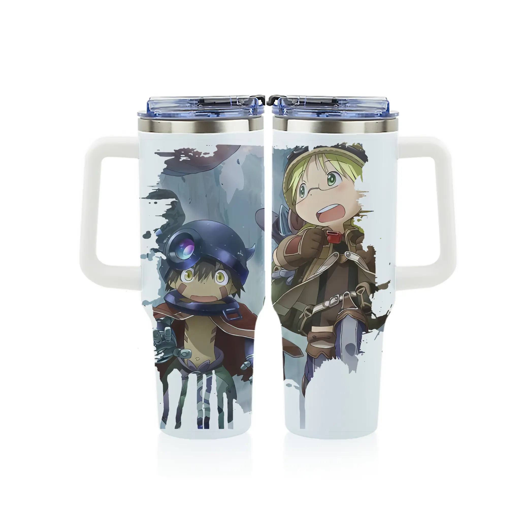 メイドインアビス グッズ,リコ - 1200mL フルプリント車用タンブラー ・ 304ステンレス 内側 ・ 201ステンレス 外側 ・ 保温 保冷 ・ 通勤 ドライブ アウトドア用