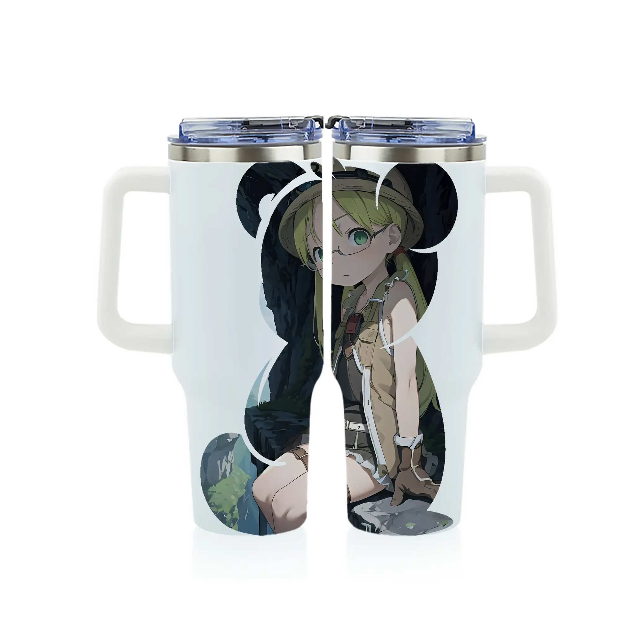 メイドインアビス グッズ,リコ - 1200mL フルプリント車用タンブラー ・ 304ステンレス 内側 ・ 201ステンレス 外側 ・ 保温 保冷 ・ 通勤 ドライブ アウトドア用