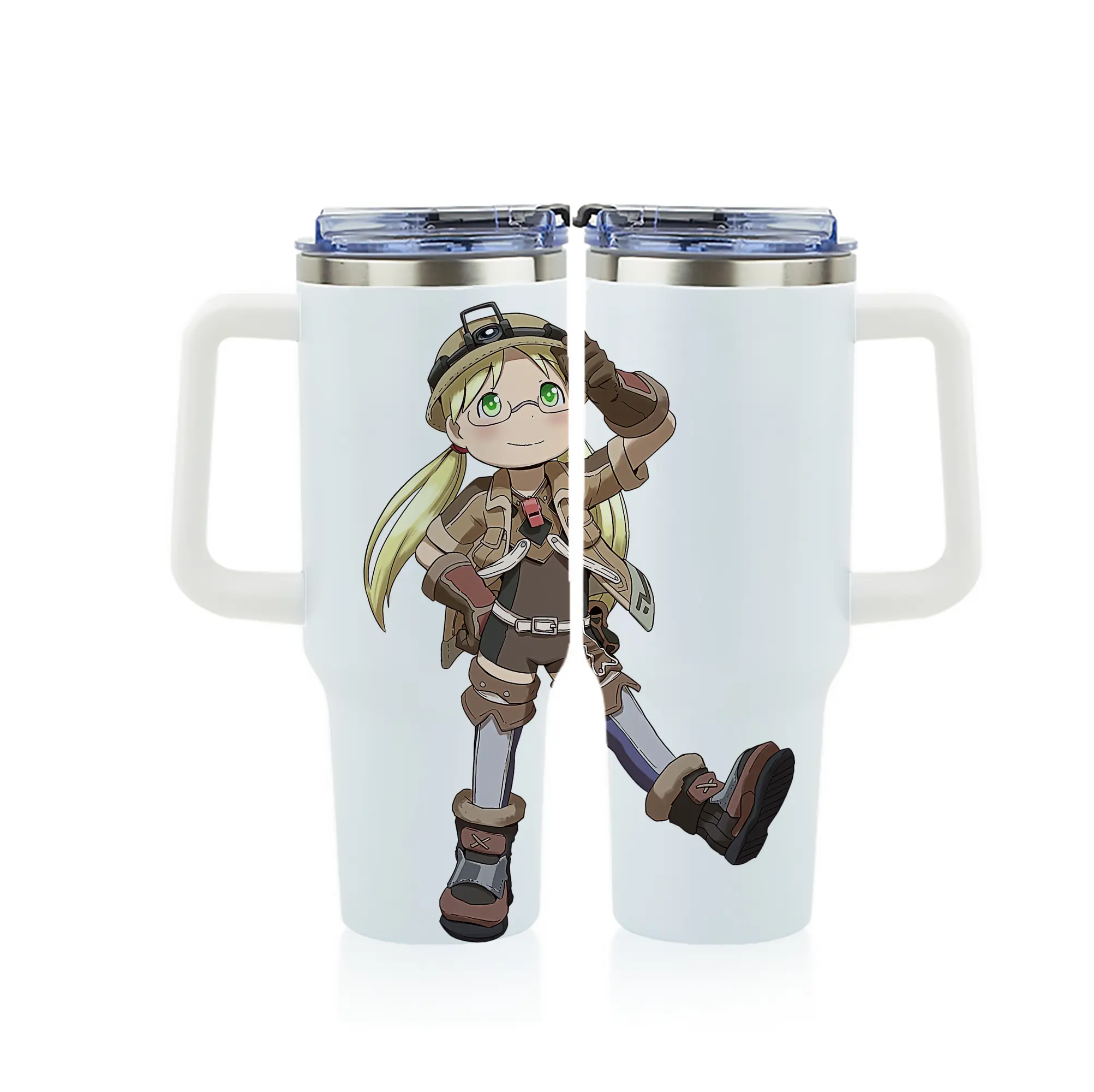 メイドインアビス グッズ,リコ - 1200mL フルプリント車用タンブラー ・ 304ステンレス 内側 ・ 201ステンレス 外側 ・ 保温 保冷 ・ 通勤 ドライブ アウトドア用