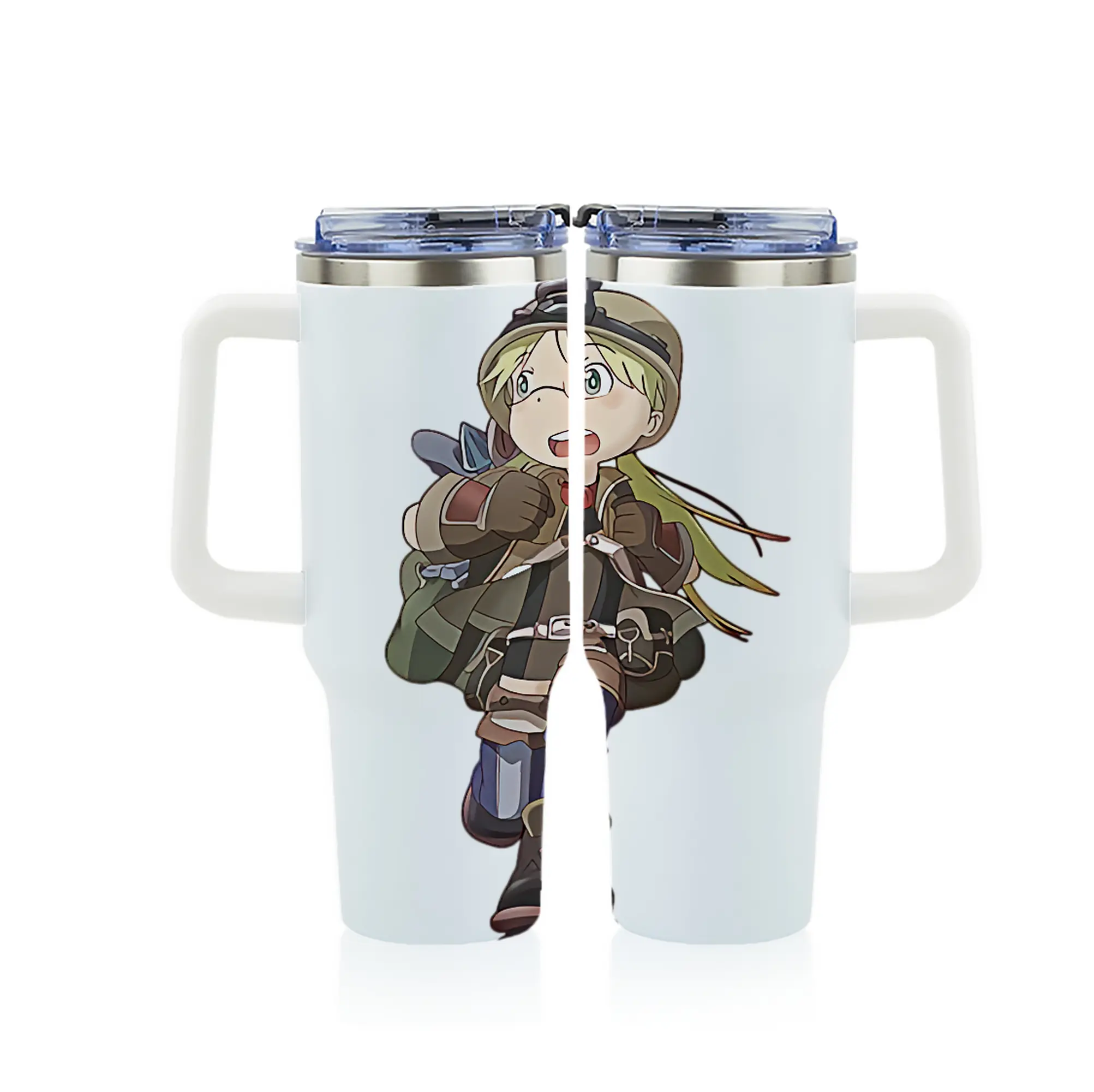 メイドインアビス グッズ,リコ - 1200mL フルプリント車用タンブラー ・ 304ステンレス 内側 ・ 201ステンレス 外側 ・ 保温 保冷 ・ 通勤 ドライブ アウトドア用