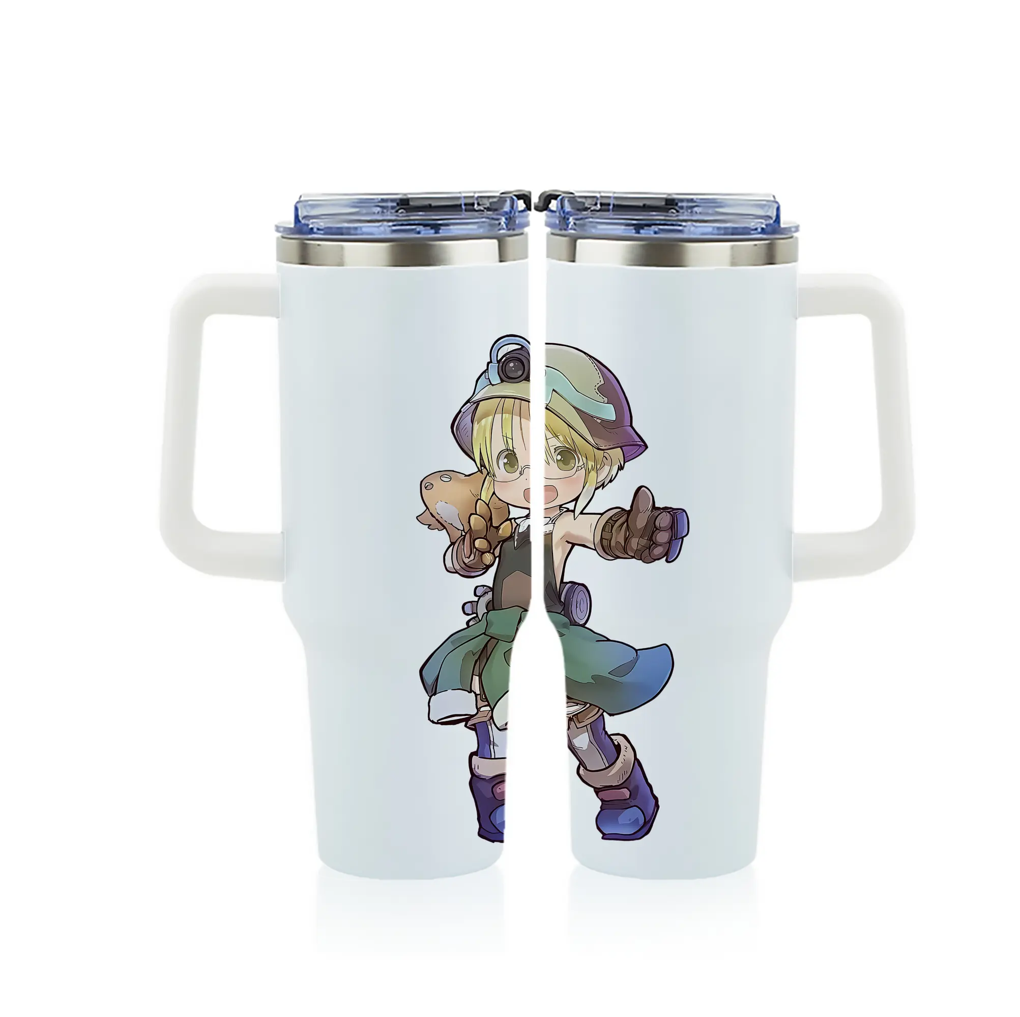 メイドインアビス グッズ,リコ - 1200mL フルプリント車用タンブラー ・ 304ステンレス 内側 ・ 201ステンレス 外側 ・ 保温 保冷 ・ 通勤 ドライブ アウトドア用