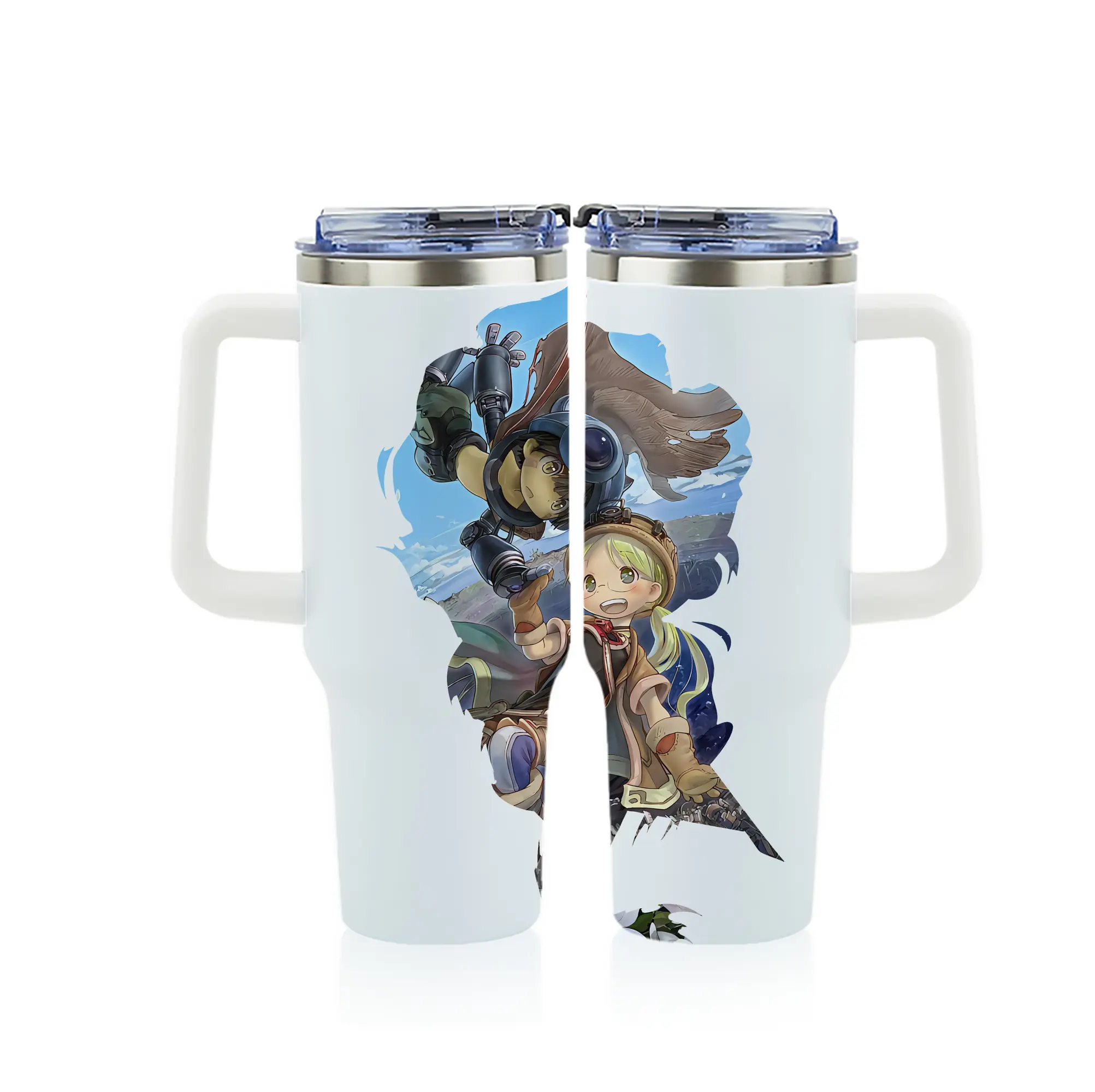 メイドインアビス グッズ,リコ - 1200mL フルプリント車用タンブラー ・ 304ステンレス 内側 ・ 201ステンレス 外側 ・ 保温 保冷 ・ 通勤 ドライブ アウトドア用