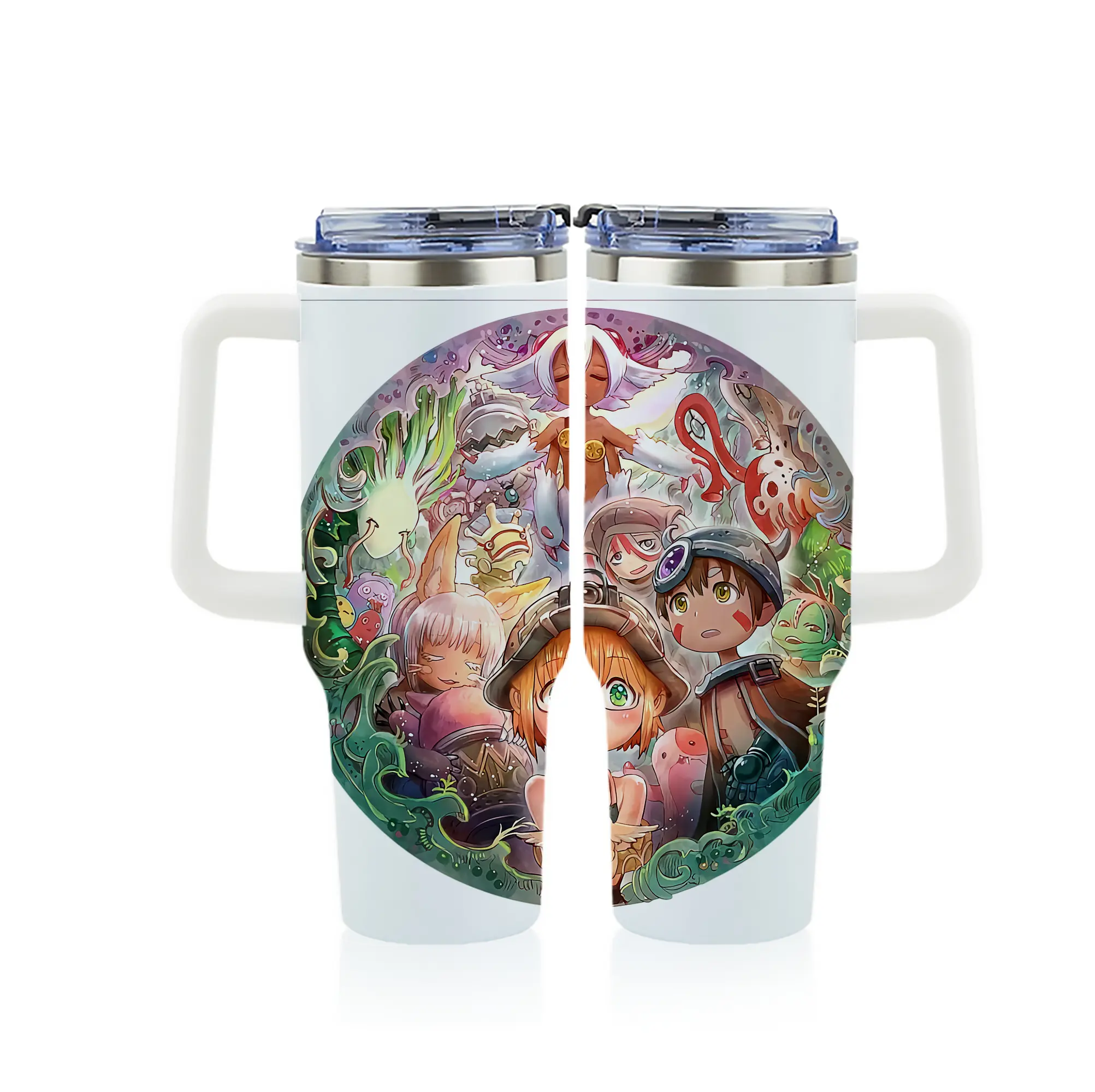 メイドインアビス グッズ,リコ - 1200mL フルプリント車用タンブラー ・ 304ステンレス 内側 ・ 201ステンレス 外側 ・ 保温 保冷 ・ 通勤 ドライブ アウトドア用