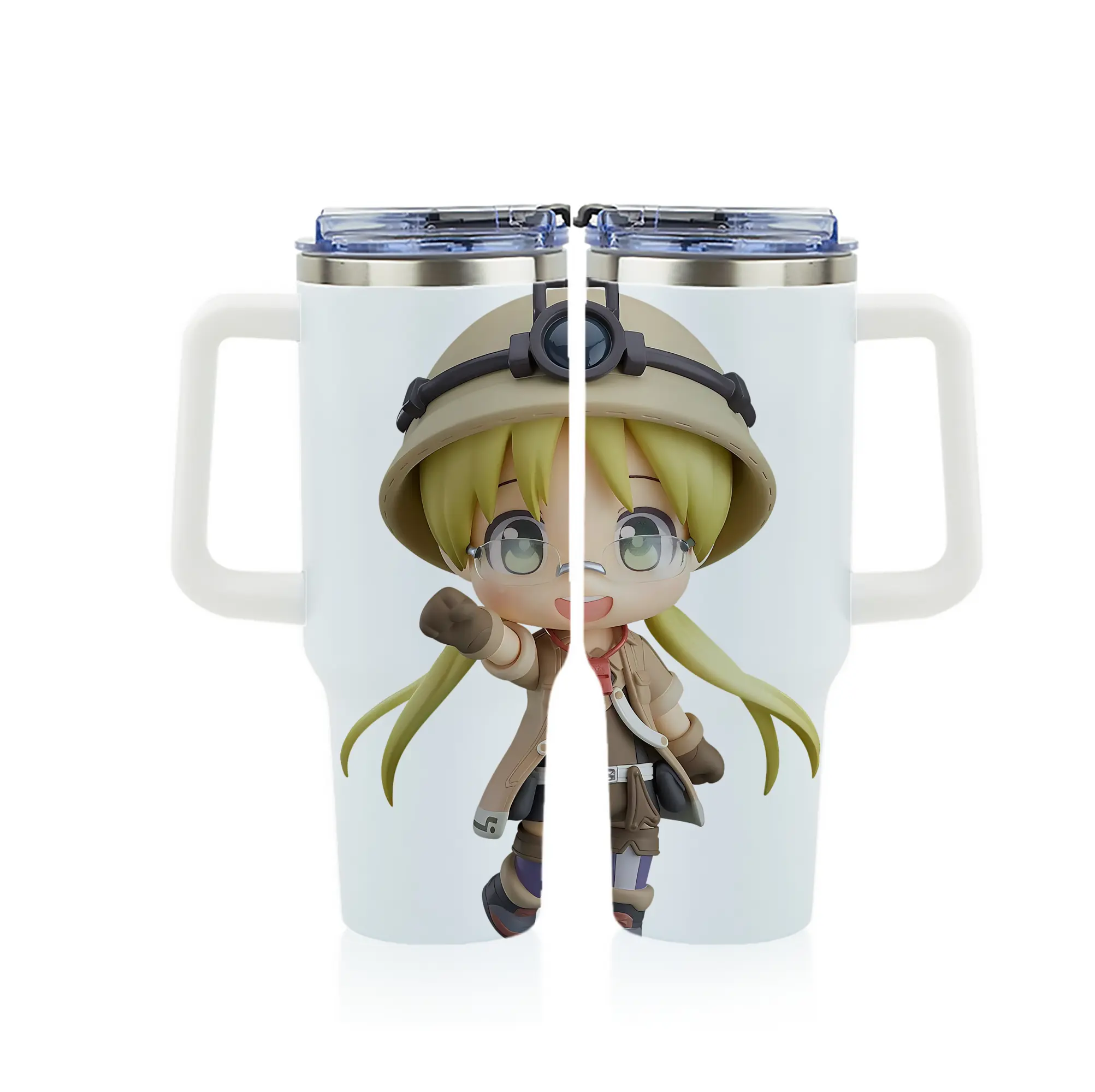 メイドインアビス グッズ,リコ - 1200mL フルプリント車用タンブラー ・ 304ステンレス 内側 ・ 201ステンレス 外側 ・ 保温 保冷 ・ 通勤 ドライブ アウトドア用