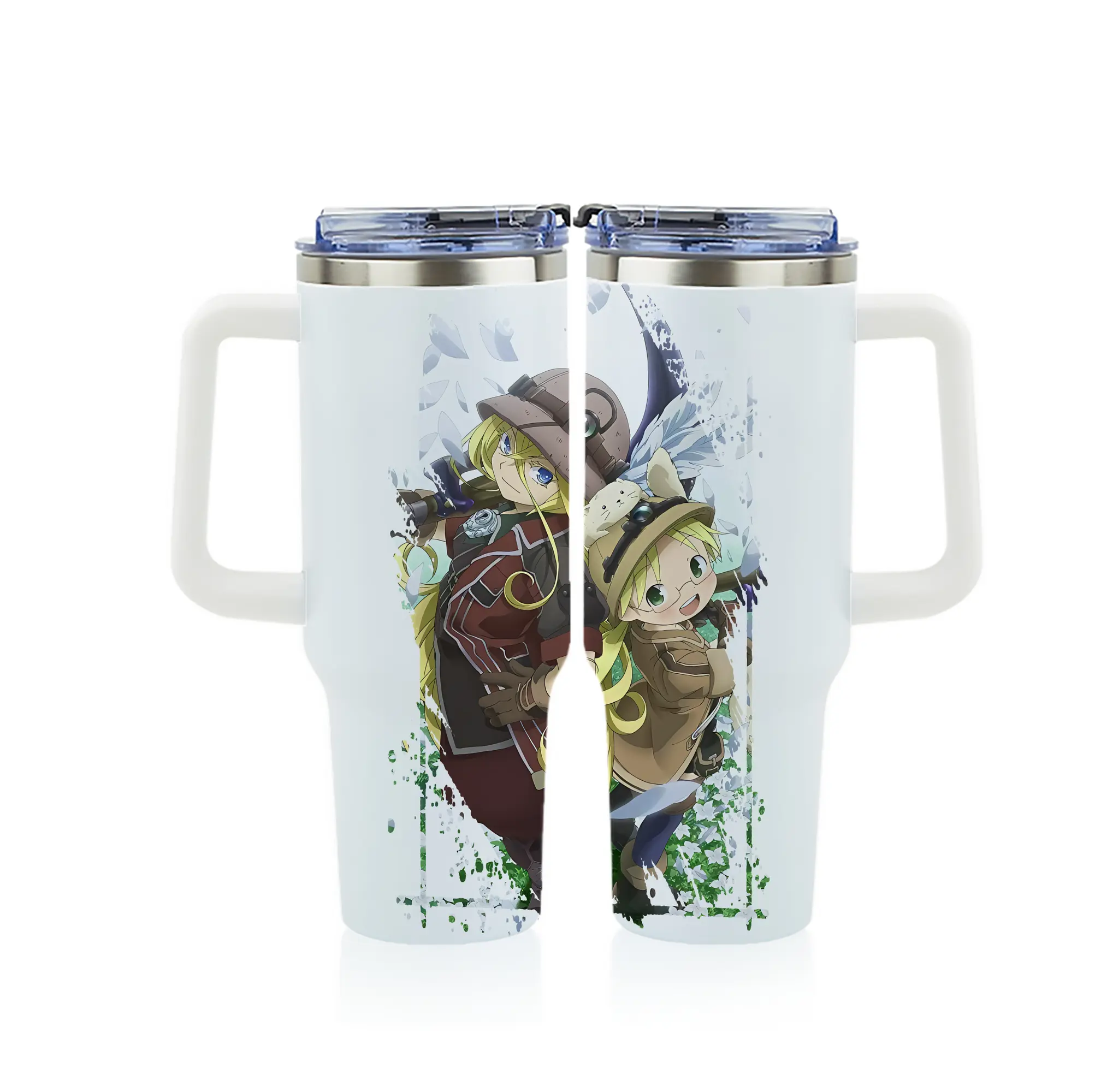 メイドインアビス グッズ,リコ - 1200mL フルプリント車用タンブラー ・ 304ステンレス 内側 ・ 201ステンレス 外側 ・ 保温 保冷 ・ 通勤 ドライブ アウトドア用