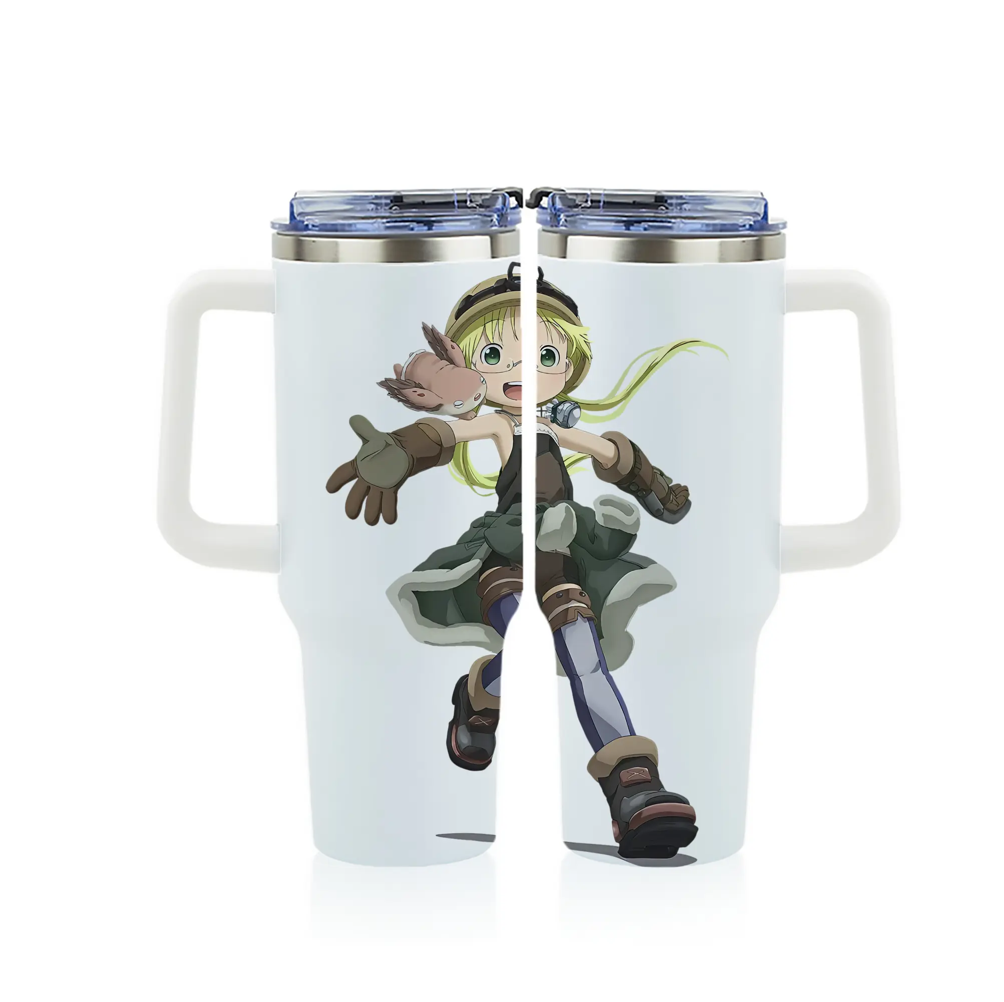 メイドインアビス グッズ,リコ - 1200mL フルプリント車用タンブラー ・ 304ステンレス 内側 ・ 201ステンレス 外側 ・ 保温 保冷 ・ 通勤 ドライブ アウトドア用