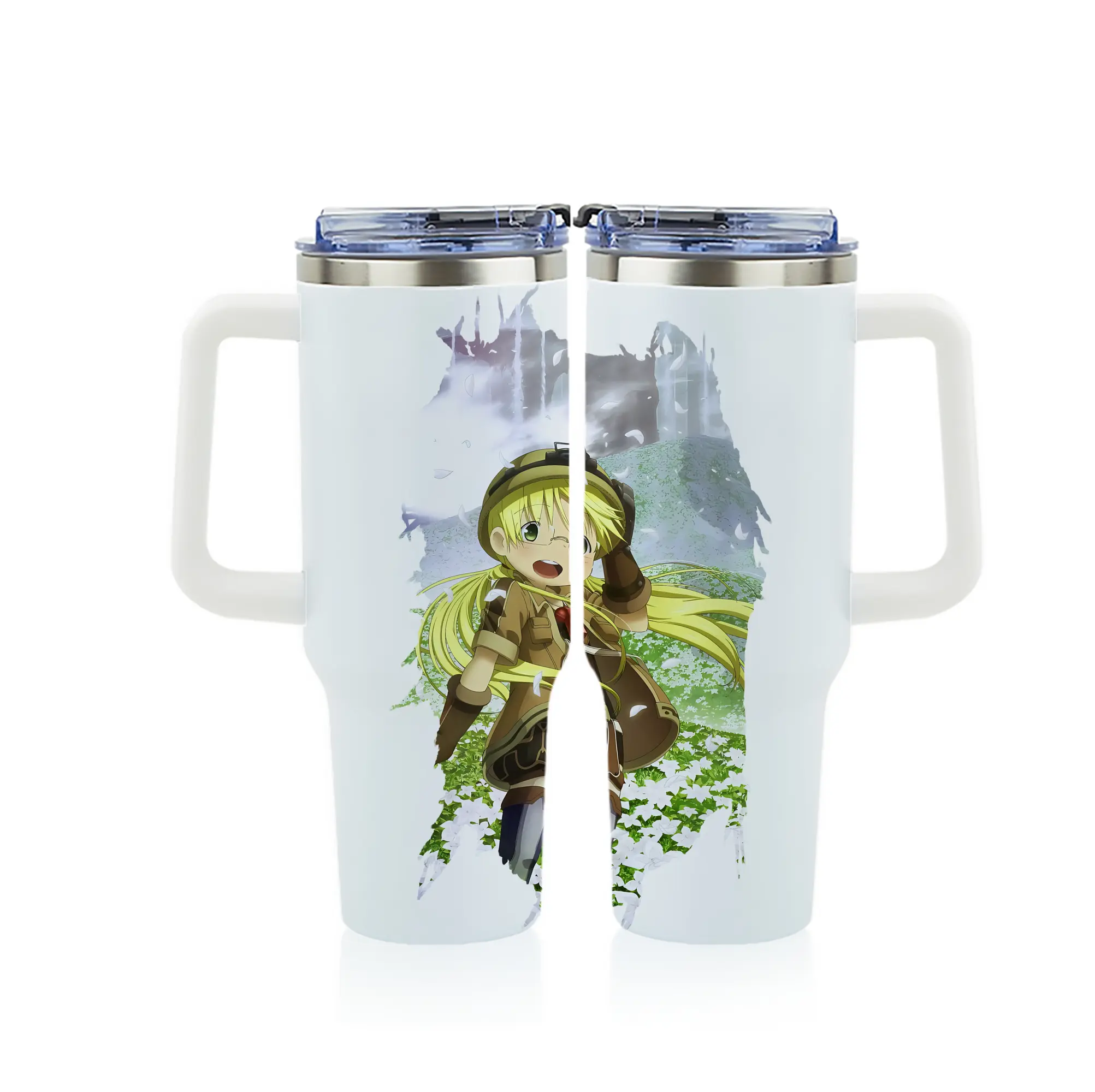 メイドインアビス グッズ,リコ - 1200mL フルプリント車用タンブラー ・ 304ステンレス 内側 ・ 201ステンレス 外側 ・ 保温 保冷 ・ 通勤 ドライブ アウトドア用