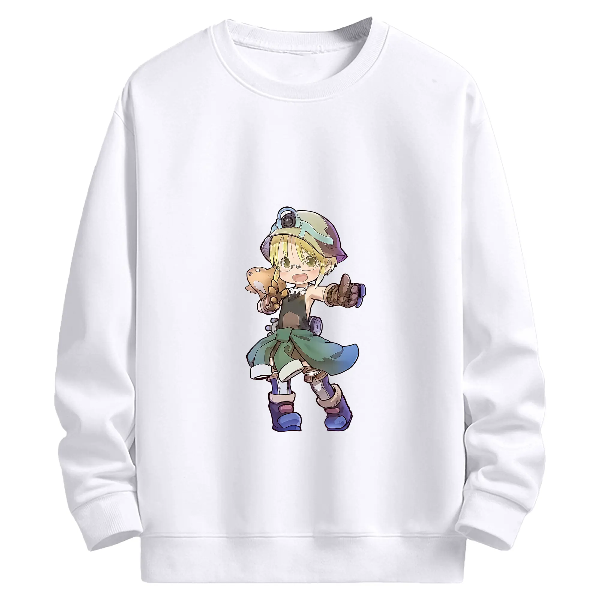 メイドインアビス グッズ,リコ - 高品質 クルーネック スウェット ・ コットン59％ ポリエステル41％ ・ ユニセックス 長袖 トレーナー ・ カジュアル デイリー スポーツ 散歩用