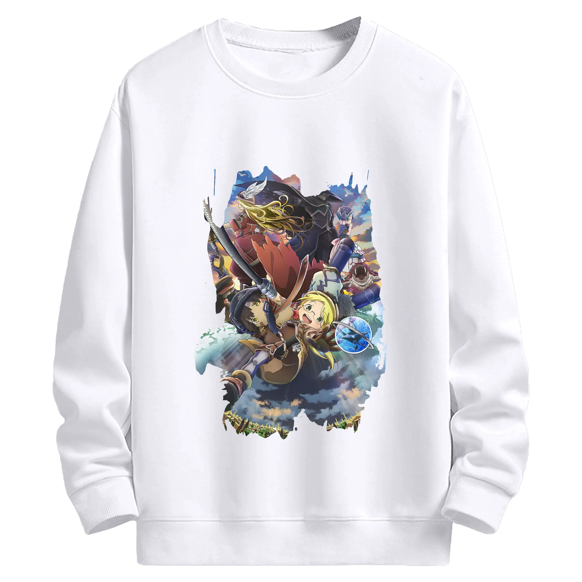 メイドインアビス グッズ,リコ - 高品質 クルーネック スウェット ・ コットン59％ ポリエステル41％ ・ ユニセックス 長袖 トレーナー ・ カジュアル デイリー スポーツ 散歩用