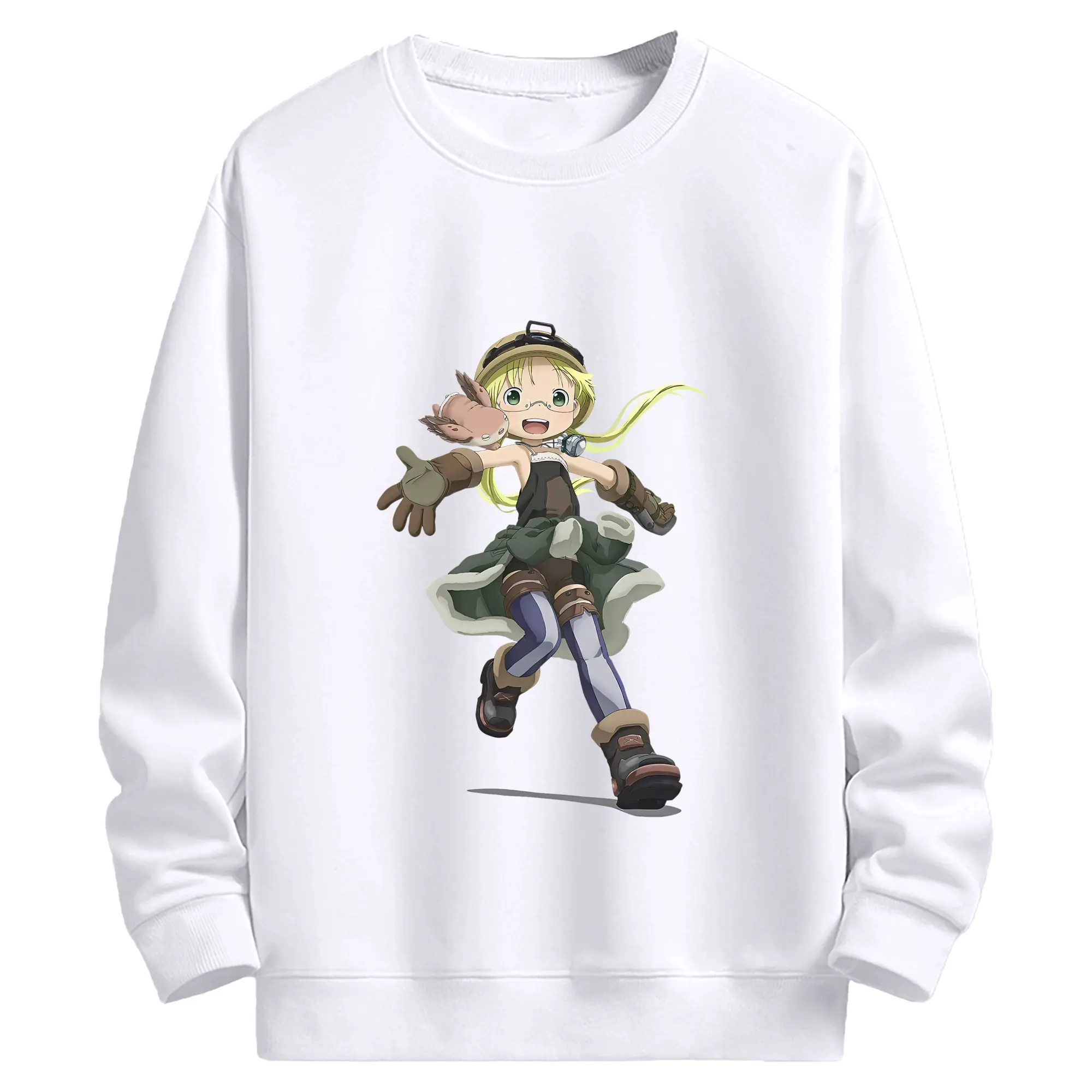 メイドインアビス グッズ,リコ - 高品質 クルーネック スウェット ・ コットン59％ ポリエステル41％ ・ ユニセックス 長袖 トレーナー ・ カジュアル デイリー スポーツ 散歩用