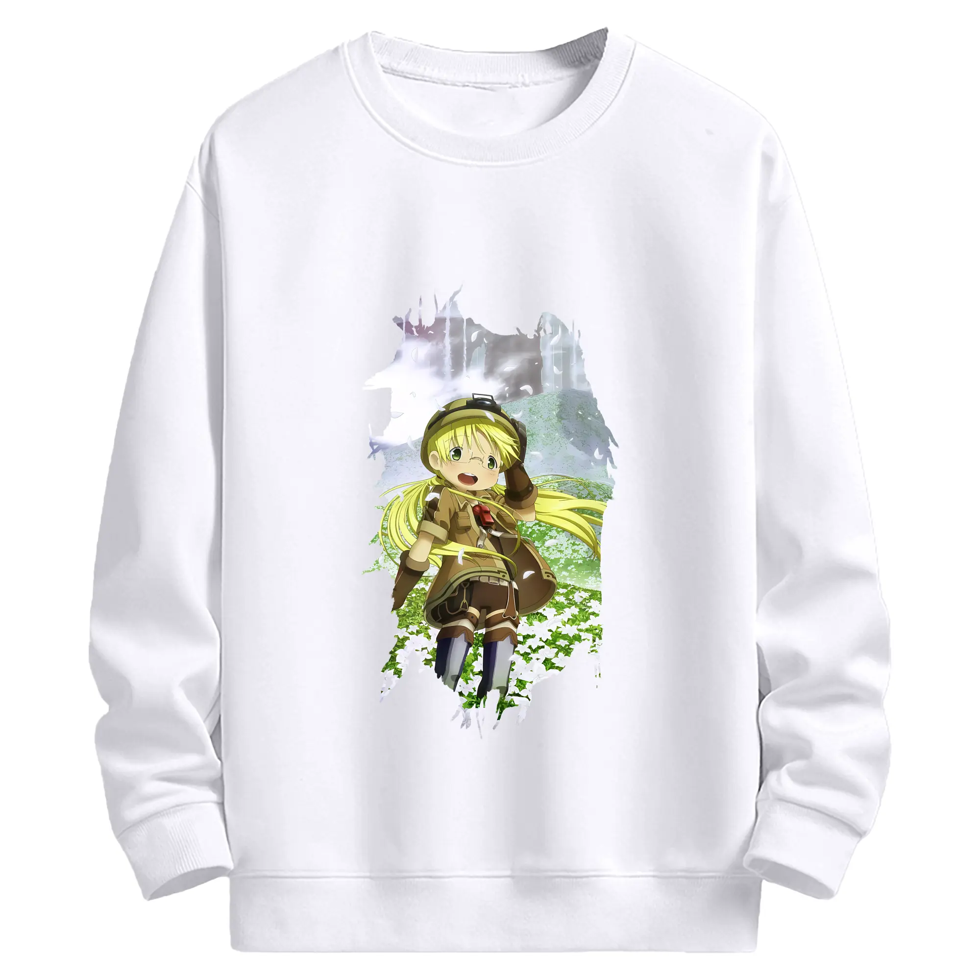 メイドインアビス グッズ,リコ - 高品質 クルーネック スウェット ・ コットン59％ ポリエステル41％ ・ ユニセックス 長袖 トレーナー ・ カジュアル デイリー スポーツ 散歩用