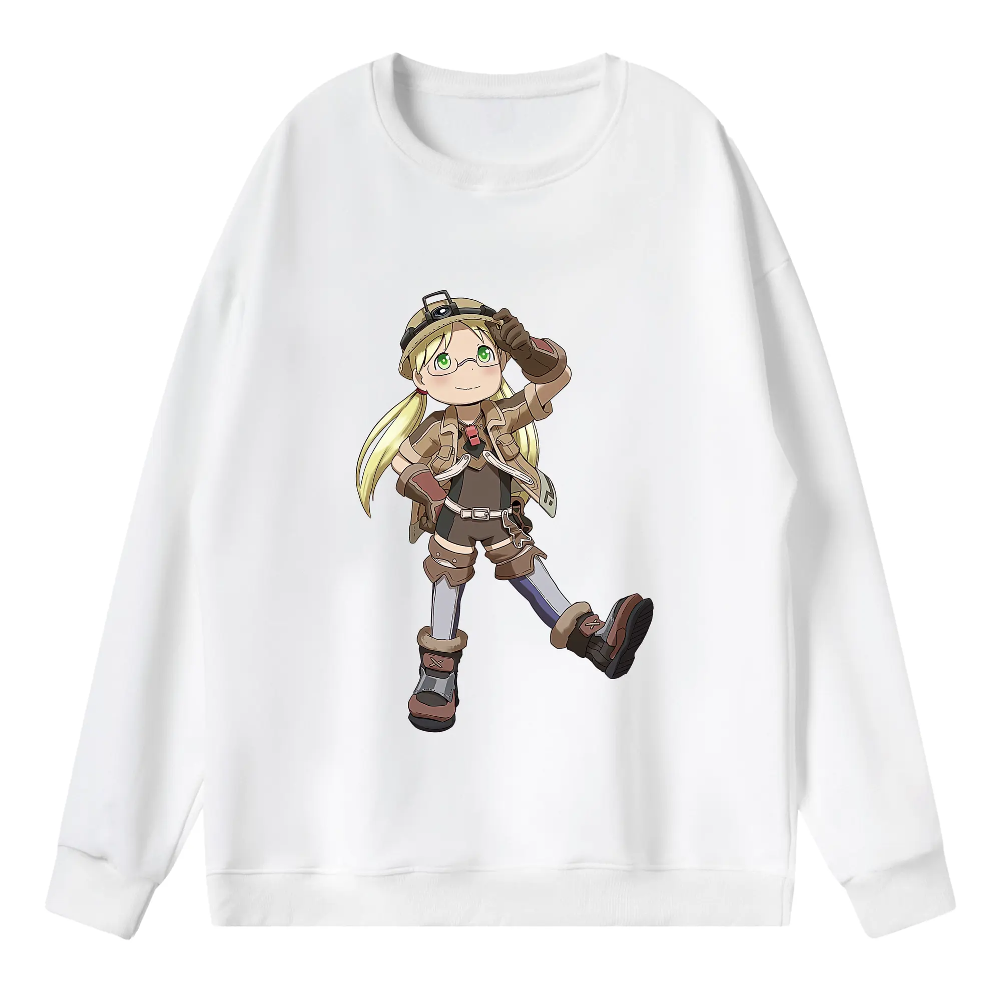 メイドインアビス グッズ,リコ - 薄手 クルーネック スウェット 裏毛260g · ポリエステル 春秋向け カジュアル 男女兼用 · トレーナー デイリー スポーツ 散歩に最適