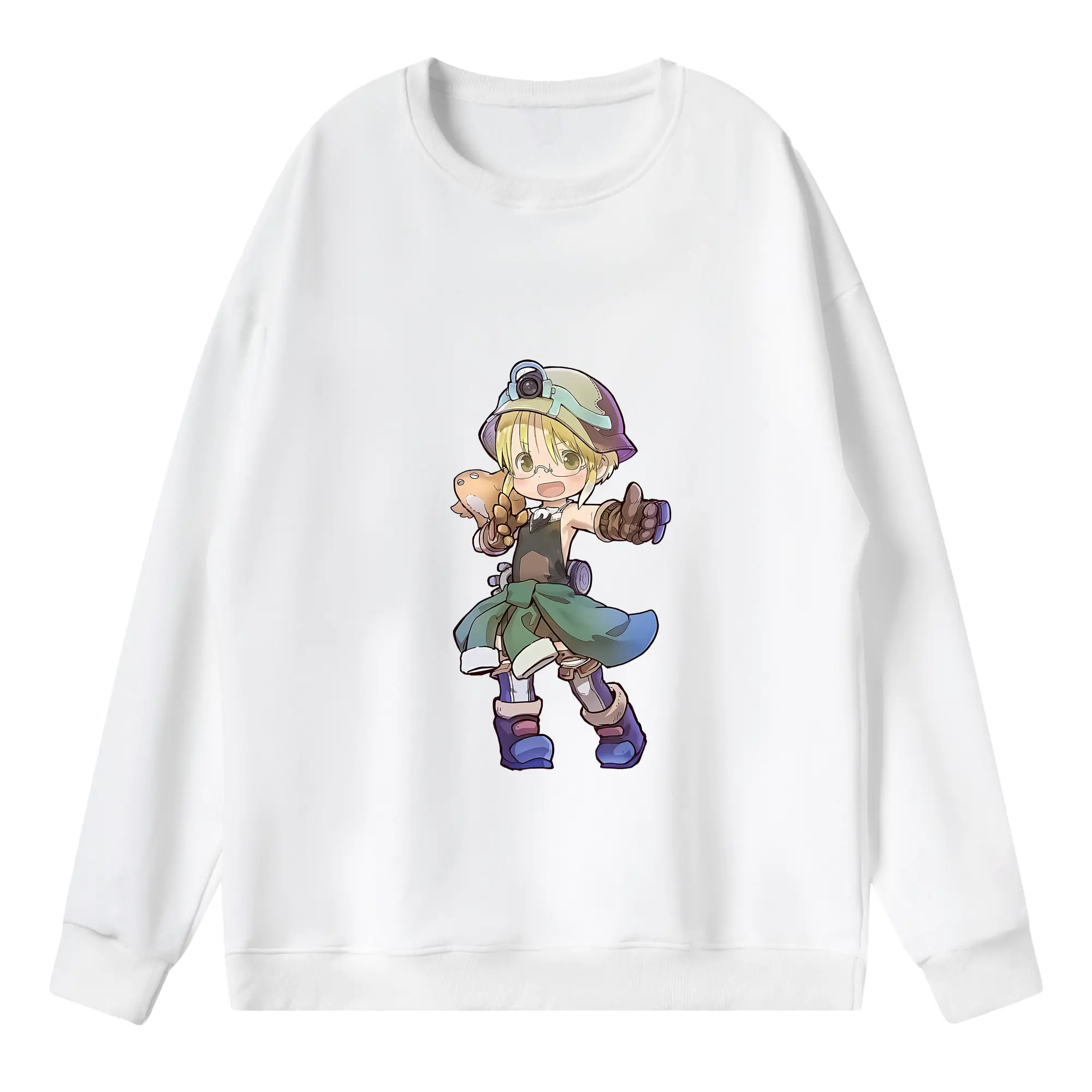 メイドインアビス グッズ,リコ - 薄手 クルーネック スウェット 裏毛260g · ポリエステル 春秋向け カジュアル 男女兼用 · トレーナー デイリー スポーツ 散歩に最適