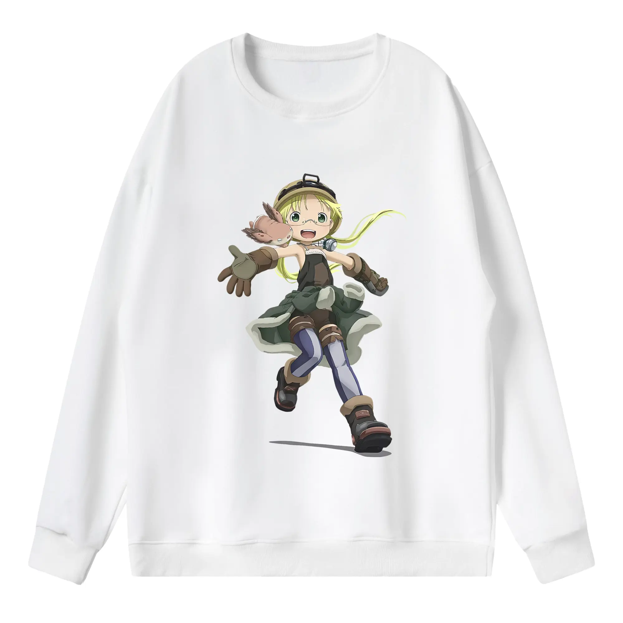 メイドインアビス グッズ,リコ - 薄手 クルーネック スウェット 裏毛260g · ポリエステル 春秋向け カジュアル 男女兼用 · トレーナー デイリー スポーツ 散歩に最適