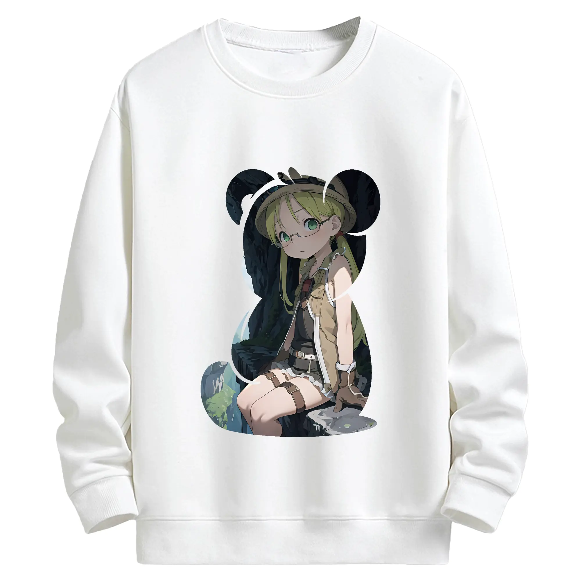 メイドインアビス グッズ,リコ - キッズ クルーネックスウェットシャツ ・ フロントプリント ・ 綿80％ ポリエステル20％ ・ 快適 通学 スポーツ 日常使い お散歩用