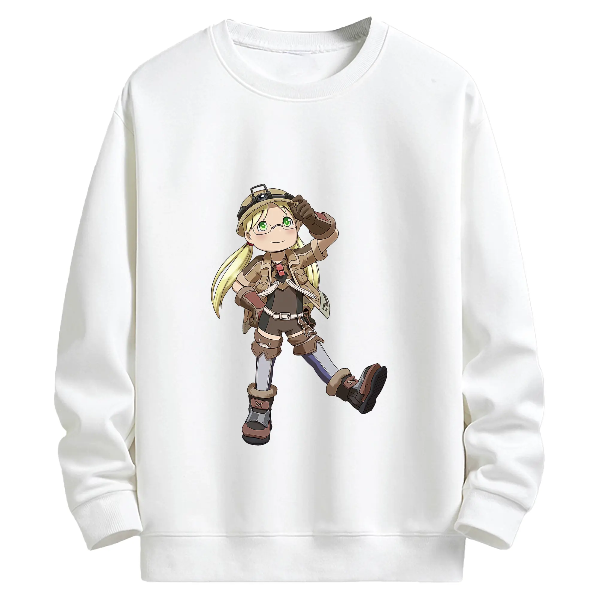 メイドインアビス グッズ,リコ - キッズ クルーネックスウェットシャツ ・ フロントプリント ・ 綿80％ ポリエステル20％ ・ 快適 通学 スポーツ 日常使い お散歩用