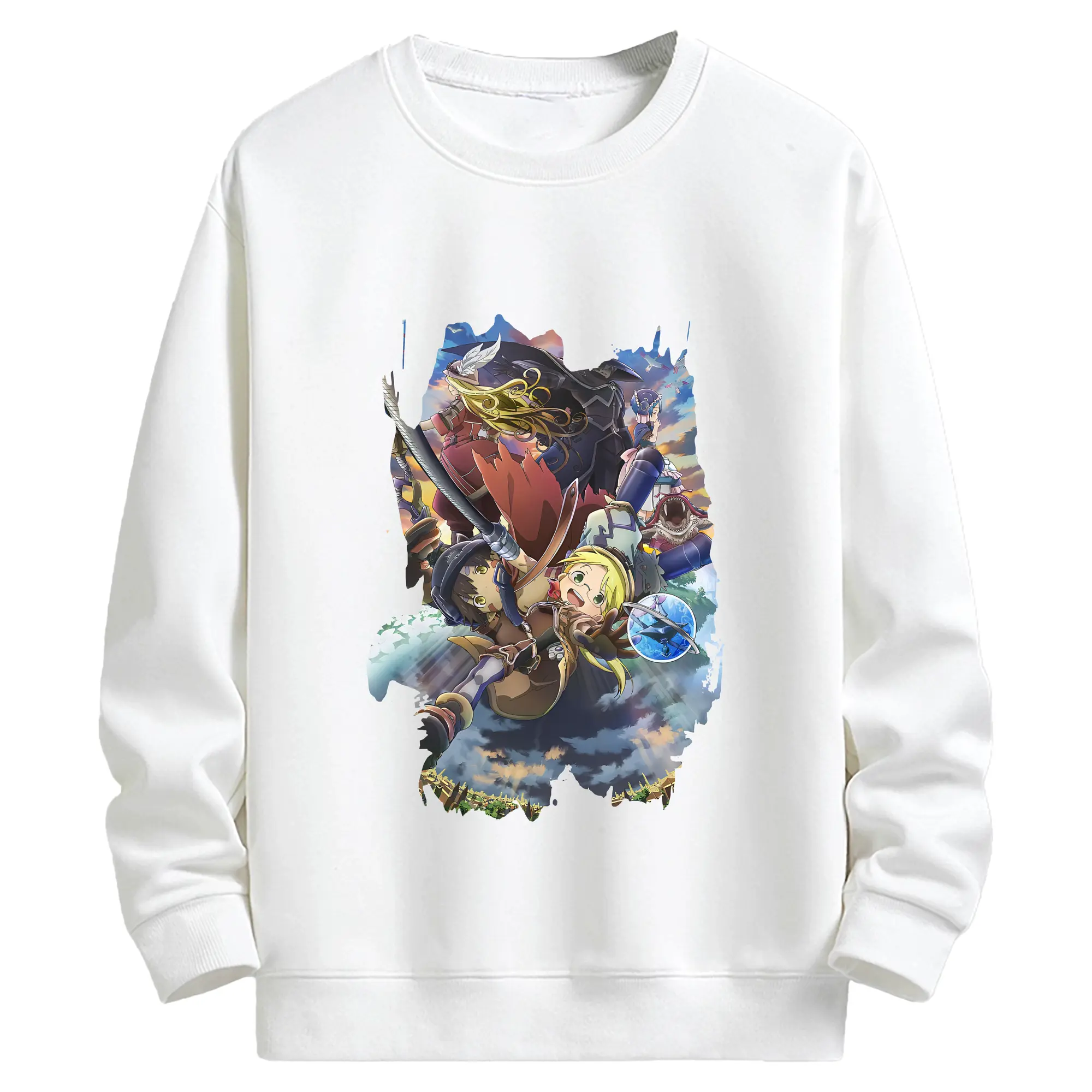 メイドインアビス グッズ,リコ - キッズ クルーネックスウェットシャツ ・ フロントプリント ・ 綿80％ ポリエステル20％ ・ 快適 通学 スポーツ 日常使い お散歩用