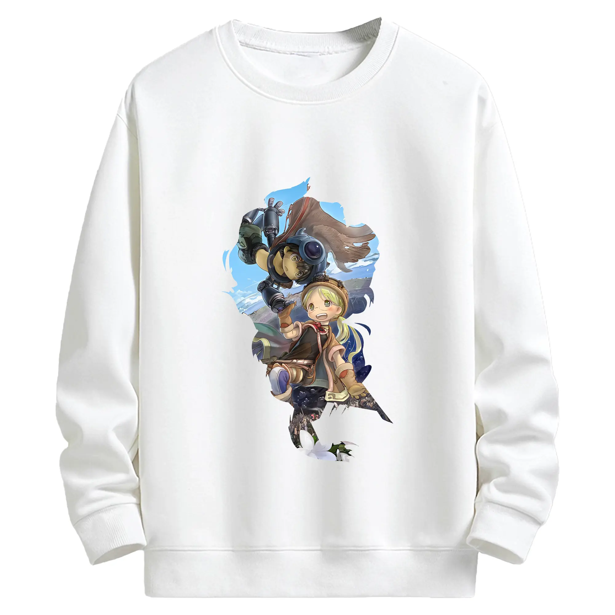 メイドインアビス グッズ,リコ - キッズ クルーネックスウェットシャツ ・ フロントプリント ・ 綿80％ ポリエステル20％ ・ 快適 通学 スポーツ 日常使い お散歩用