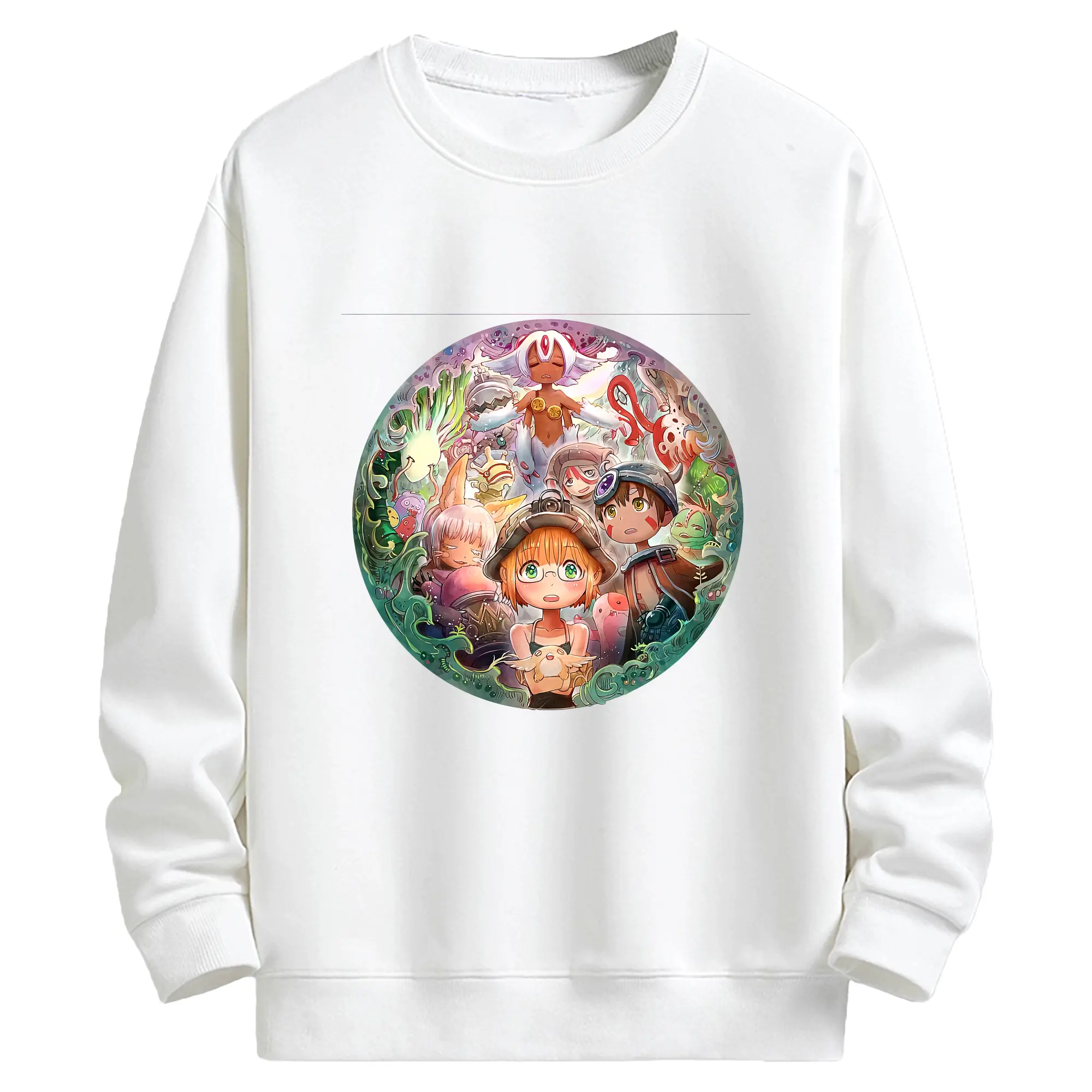 メイドインアビス グッズ,リコ - キッズ クルーネックスウェットシャツ ・ フロントプリント ・ 綿80％ ポリエステル20％ ・ 快適 通学 スポーツ 日常使い お散歩用