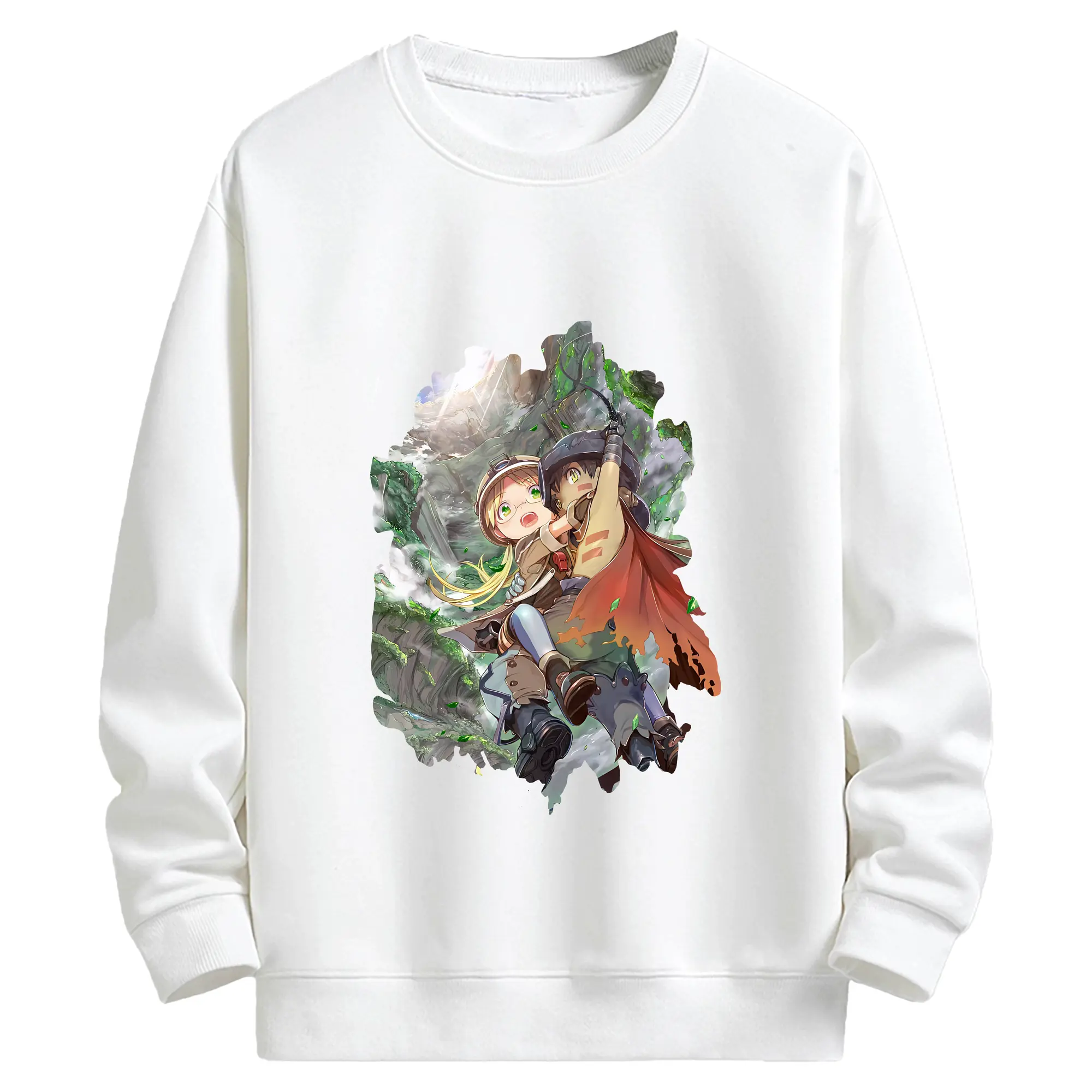 メイドインアビス グッズ,リコ - キッズ クルーネックスウェットシャツ ・ フロントプリント ・ 綿80％ ポリエステル20％ ・ 快適 通学 スポーツ 日常使い お散歩用