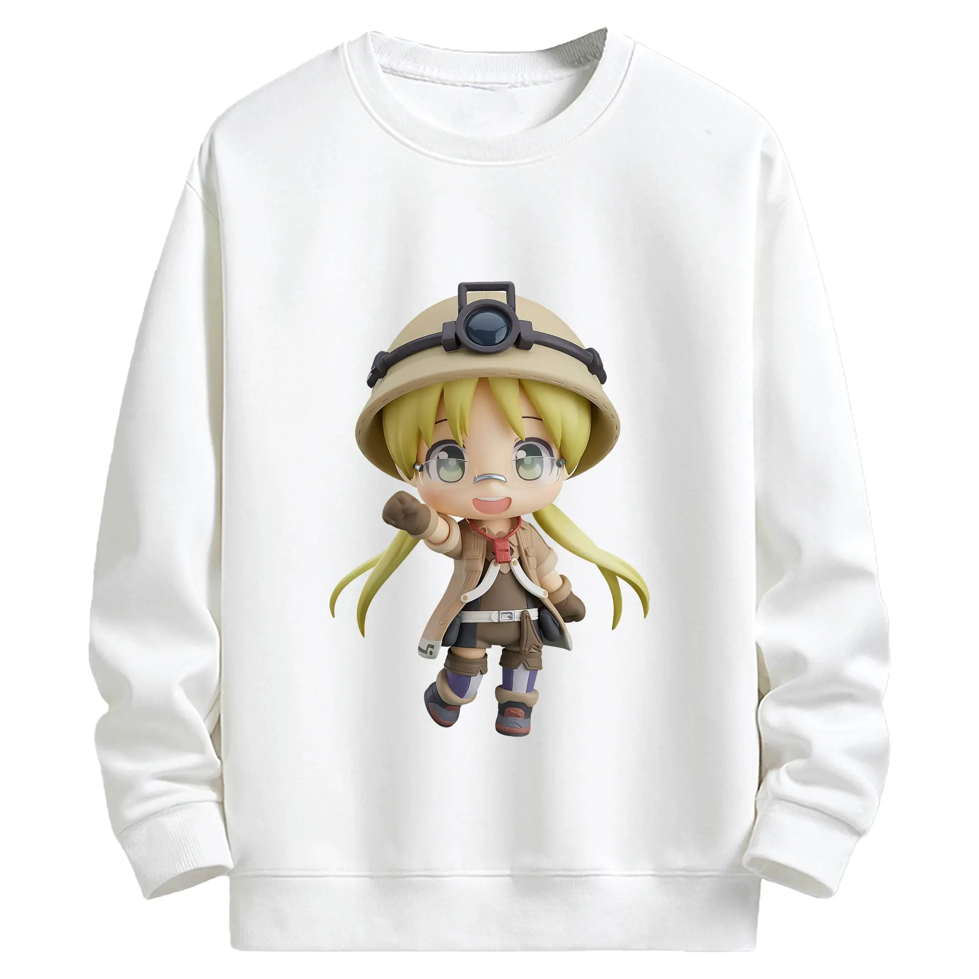 メイドインアビス グッズ,リコ - キッズ クルーネックスウェットシャツ ・ フロントプリント ・ 綿80％ ポリエステル20％ ・ 快適 通学 スポーツ 日常使い お散歩用