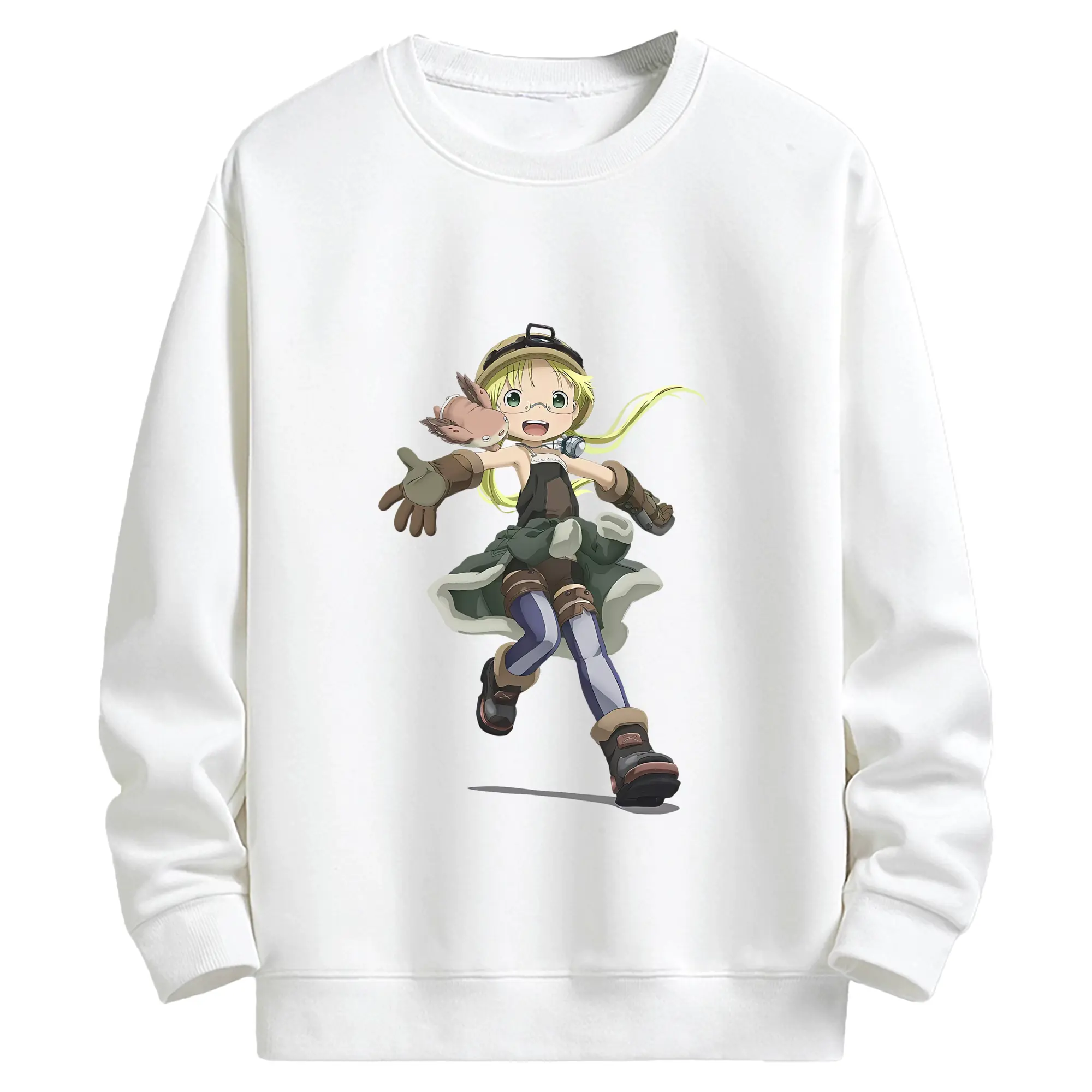 メイドインアビス グッズ,リコ - キッズ クルーネックスウェットシャツ ・ フロントプリント ・ 綿80％ ポリエステル20％ ・ 快適 通学 スポーツ 日常使い お散歩用