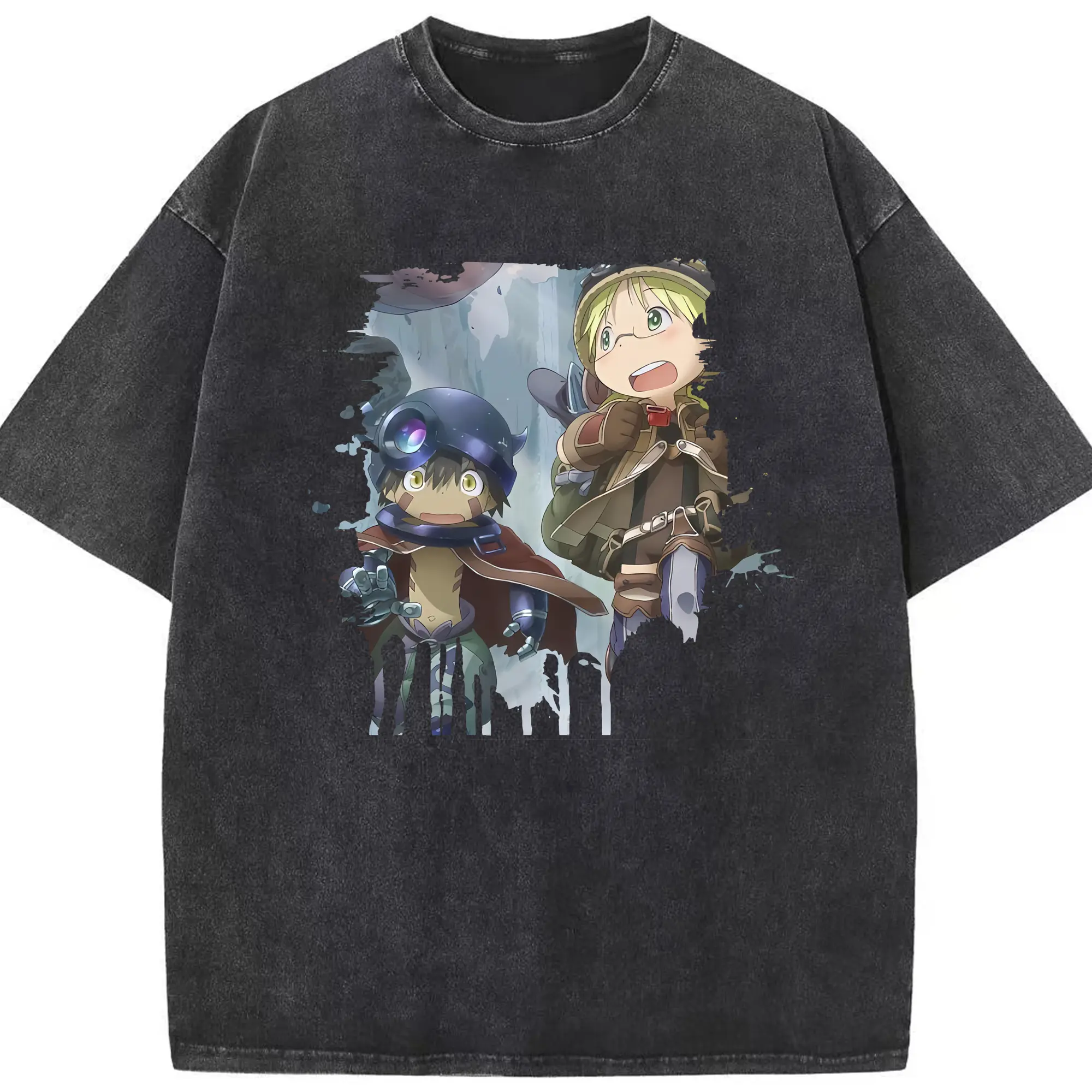 メイドインアビス グッズ,リコ - 綿100％ ヴィンテージ風 半袖Tシャツ ・ フロントプリント ・ 柔らか肌触り ・ 通気性 快適 ・ スポーツ カジュアル 外出用