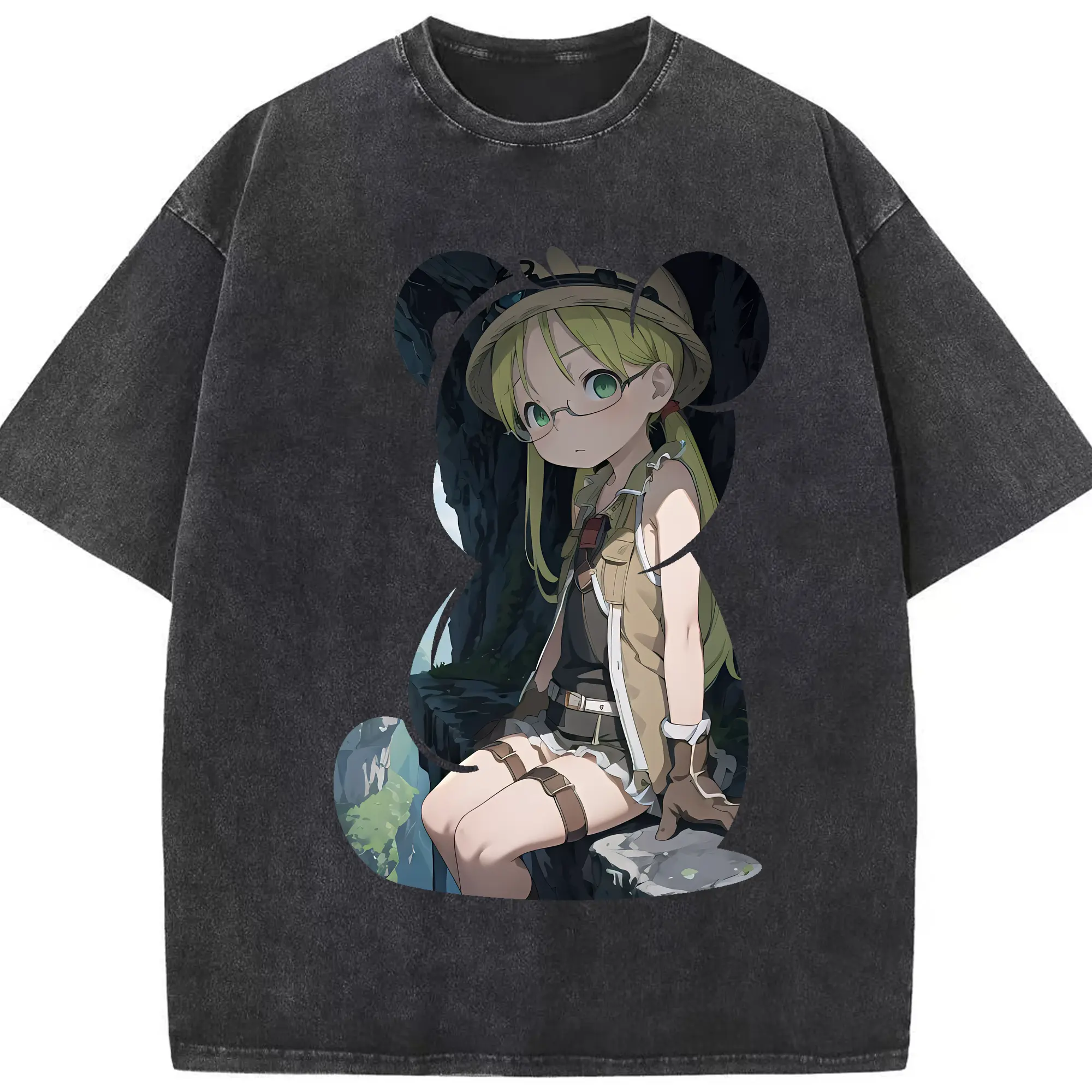 メイドインアビス グッズ,リコ - 綿100％ ヴィンテージ風 半袖Tシャツ ・ フロントプリント ・ 柔らか肌触り ・ 通気性 快適 ・ スポーツ カジュアル 外出用