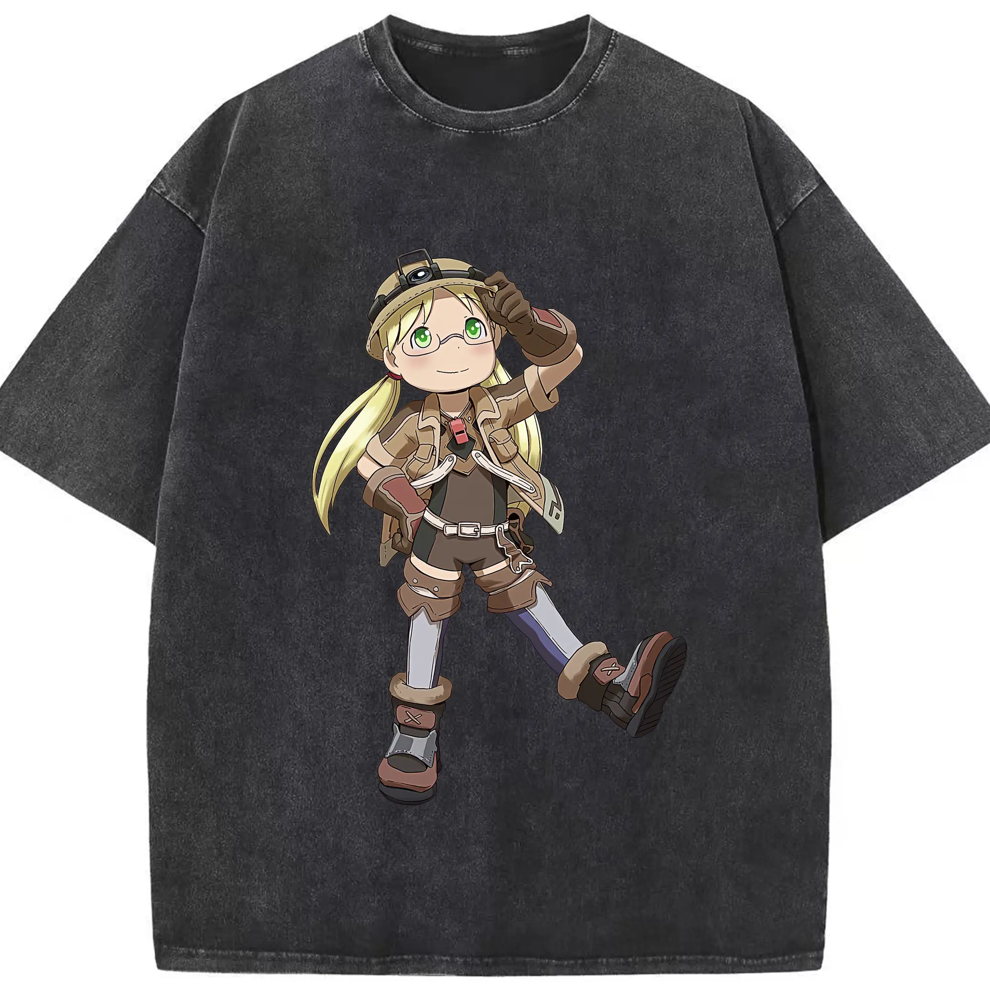 メイドインアビス グッズ,リコ - 綿100％ ヴィンテージ風 半袖Tシャツ ・ フロントプリント ・ 柔らか肌触り ・ 通気性 快適 ・ スポーツ カジュアル 外出用
