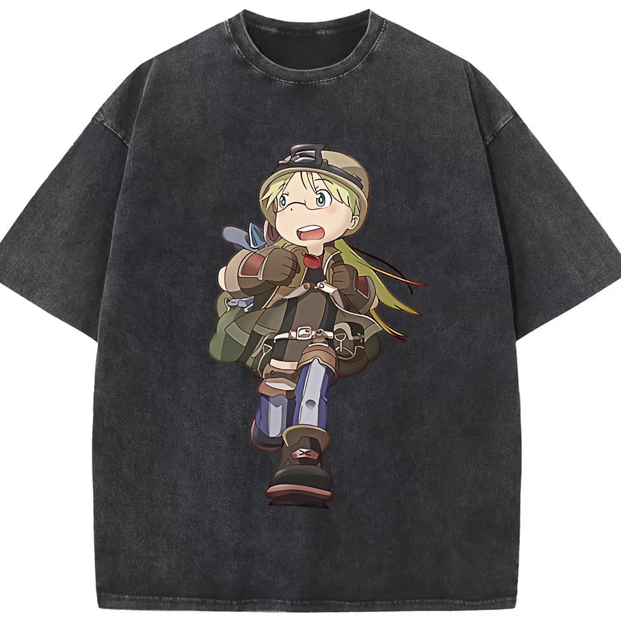 メイドインアビス グッズ,リコ - 綿100％ ヴィンテージ風 半袖Tシャツ ・ フロントプリント ・ 柔らか肌触り ・ 通気性 快適 ・ スポーツ カジュアル 外出用