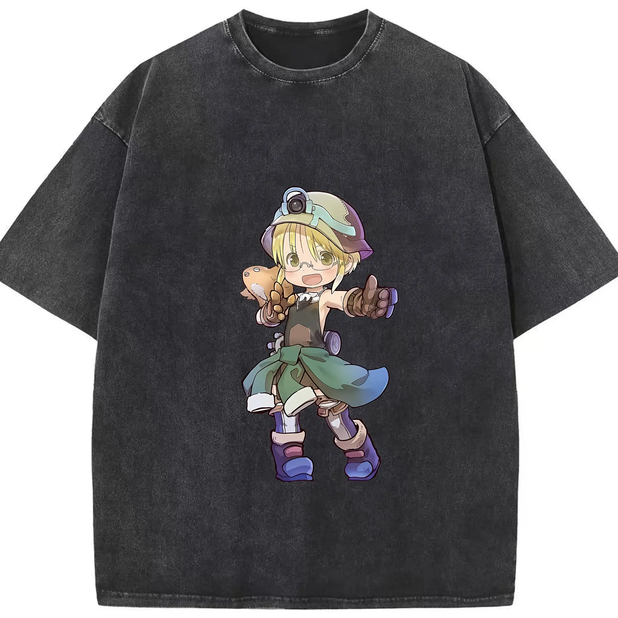 メイドインアビス グッズ,リコ - 綿100％ ヴィンテージ風 半袖Tシャツ ・ フロントプリント ・ 柔らか肌触り ・ 通気性 快適 ・ スポーツ カジュアル 外出用