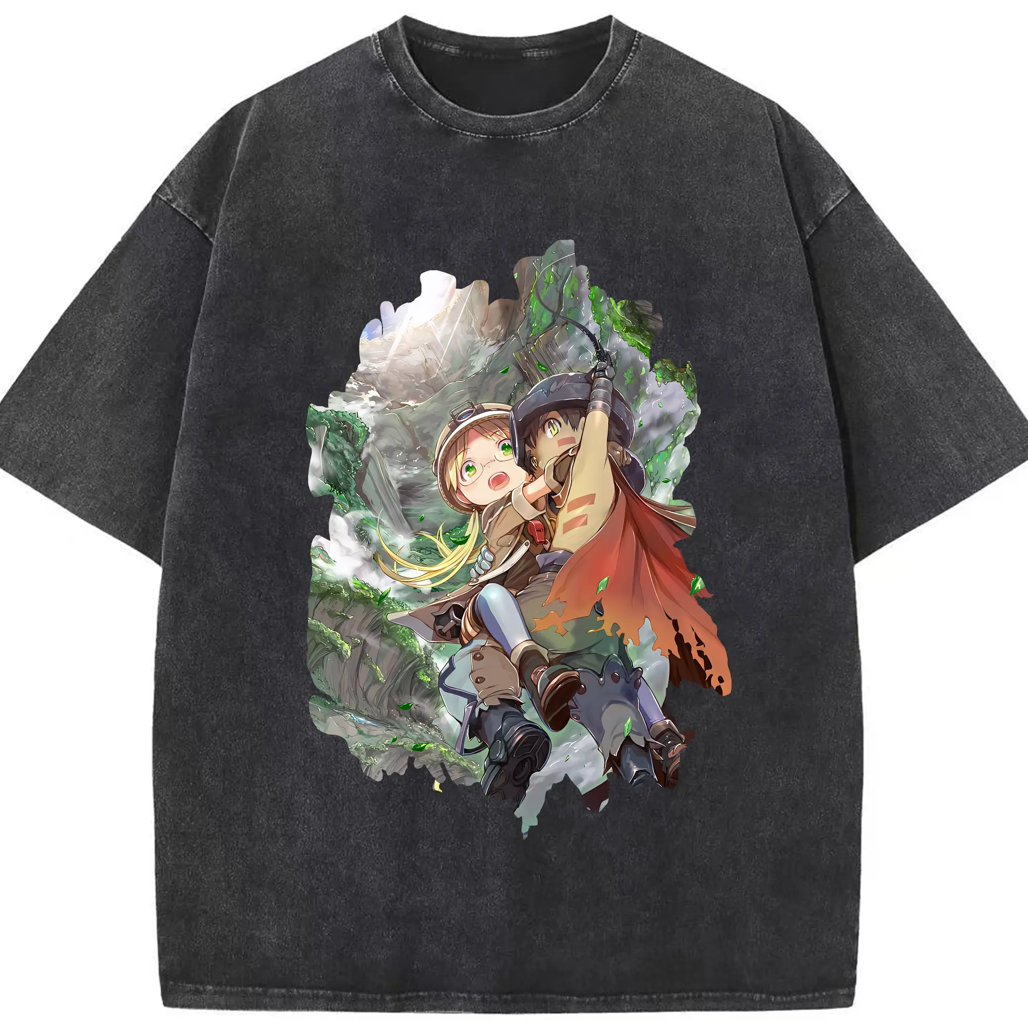 メイドインアビス グッズ,リコ - 綿100％ ヴィンテージ風 半袖Tシャツ ・ フロントプリント ・ 柔らか肌触り ・ 通気性 快適 ・ スポーツ カジュアル 外出用
