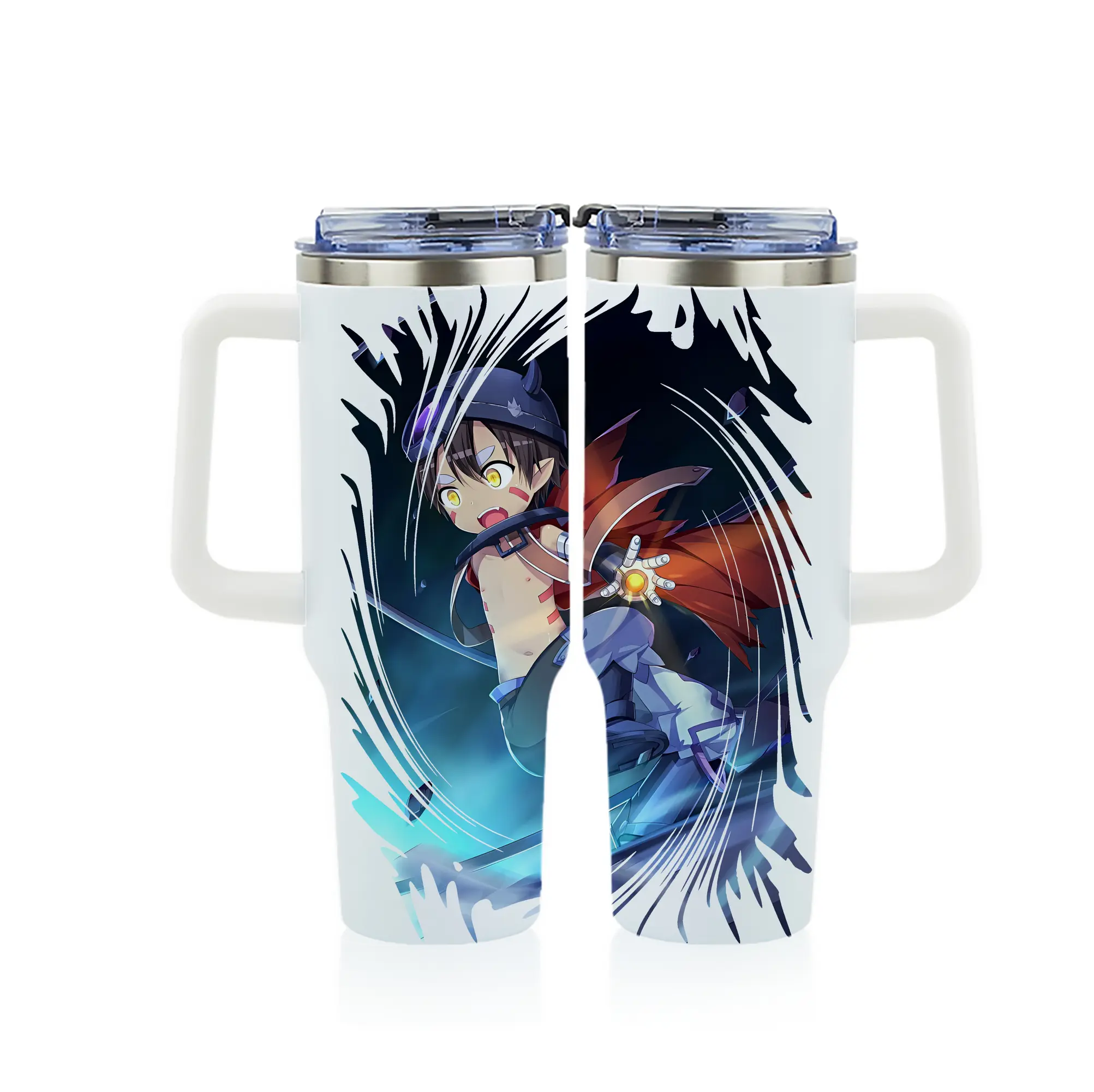 メイドインアビス グッズ,レグ - 1200mL フルプリント車用タンブラー ・ 304ステンレス 内側 ・ 201ステンレス 外側 ・ 保温 保冷 ・ 通勤 ドライブ アウトドア用