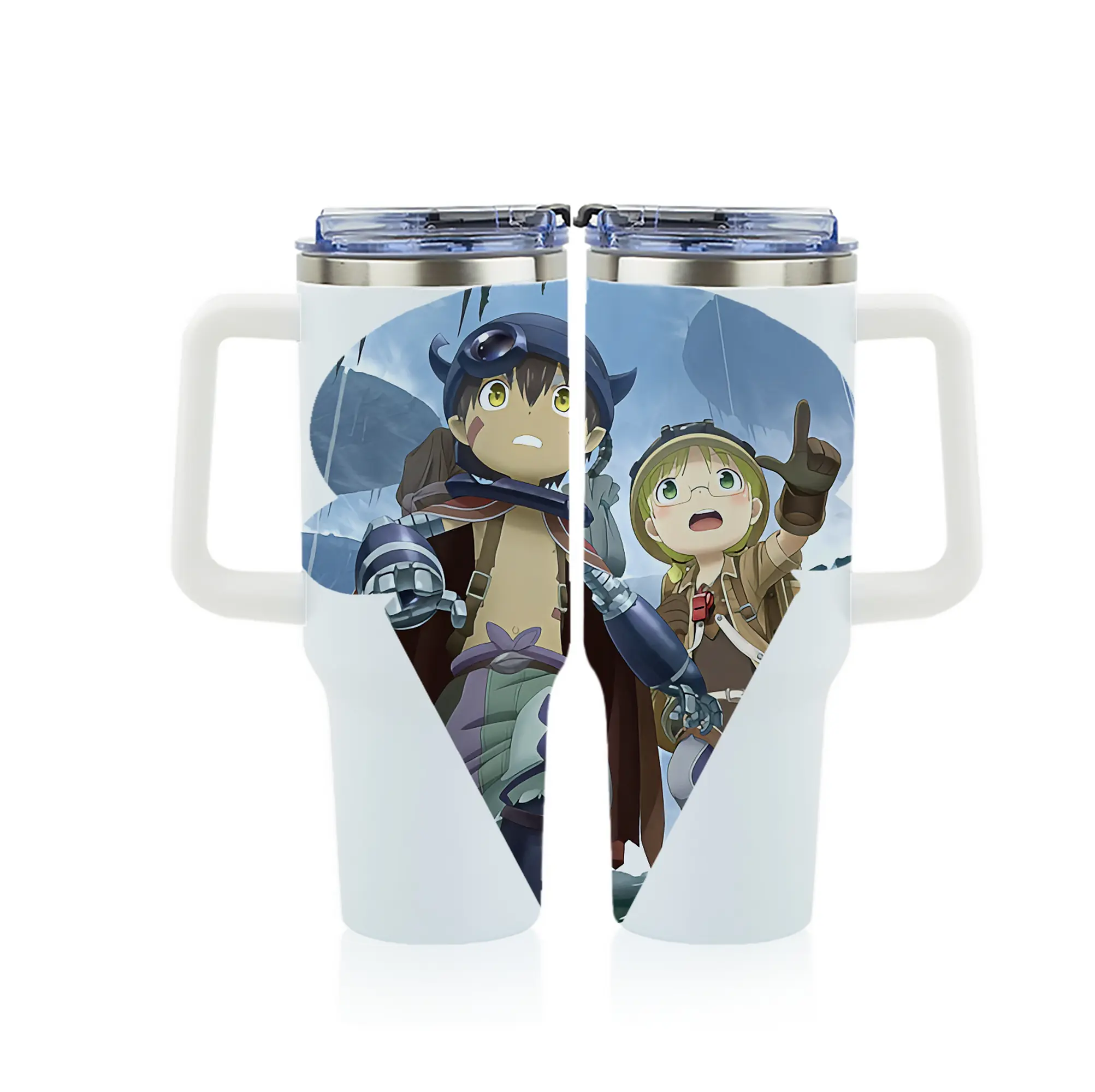 メイドインアビス グッズ,レグ - 1200mL フルプリント車用タンブラー ・ 304ステンレス 内側 ・ 201ステンレス 外側 ・ 保温 保冷 ・ 通勤 ドライブ アウトドア用