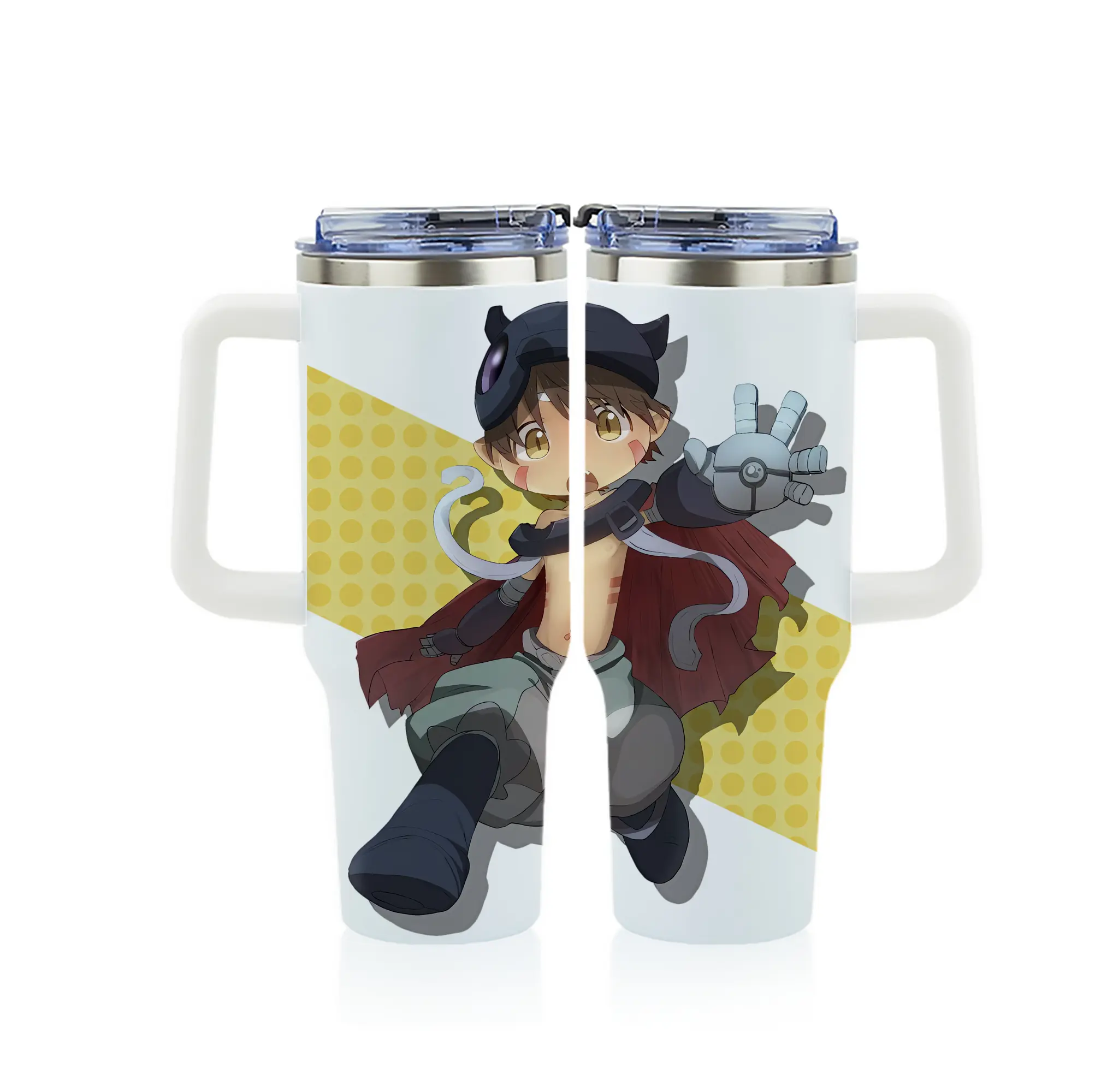 メイドインアビス グッズ,レグ - 1200mL フルプリント車用タンブラー ・ 304ステンレス 内側 ・ 201ステンレス 外側 ・ 保温 保冷 ・ 通勤 ドライブ アウトドア用