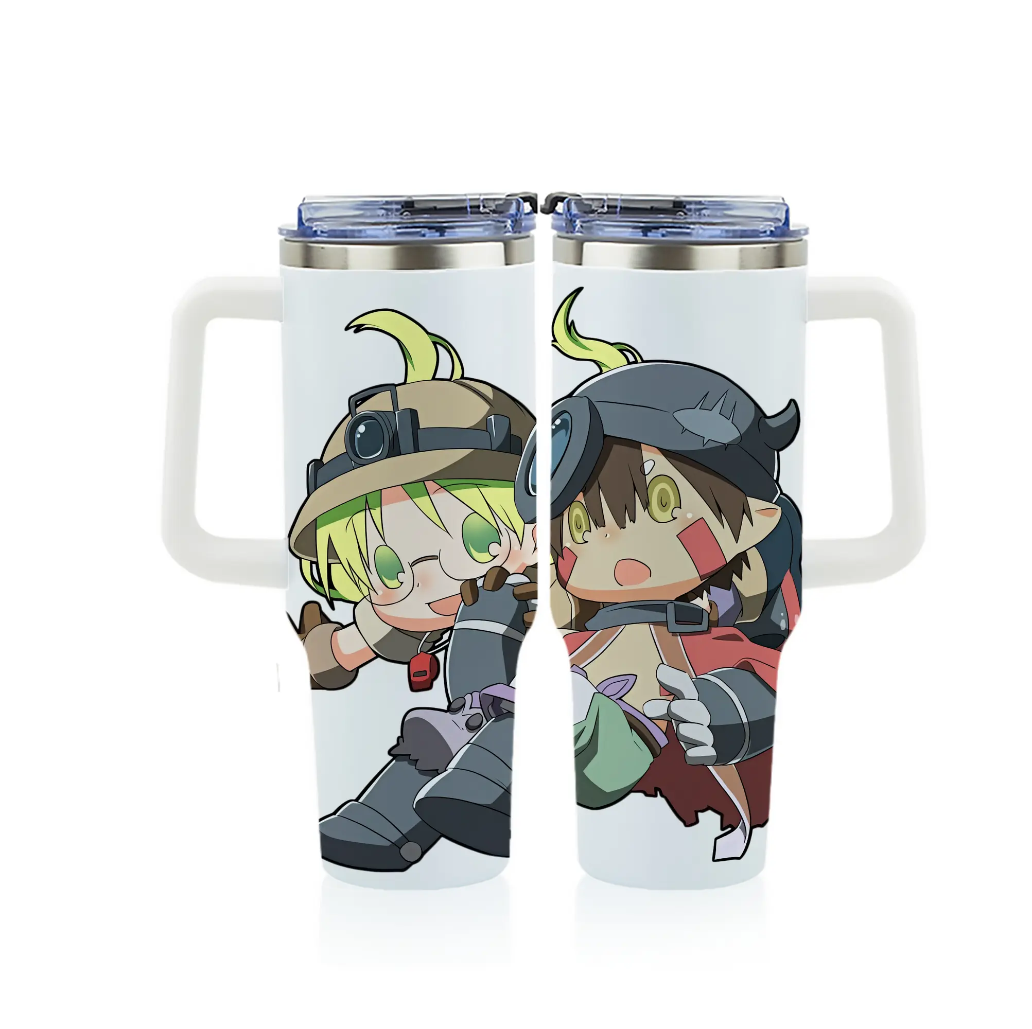 メイドインアビス グッズ,レグ - 1200mL フルプリント車用タンブラー ・ 304ステンレス 内側 ・ 201ステンレス 外側 ・ 保温 保冷 ・ 通勤 ドライブ アウトドア用