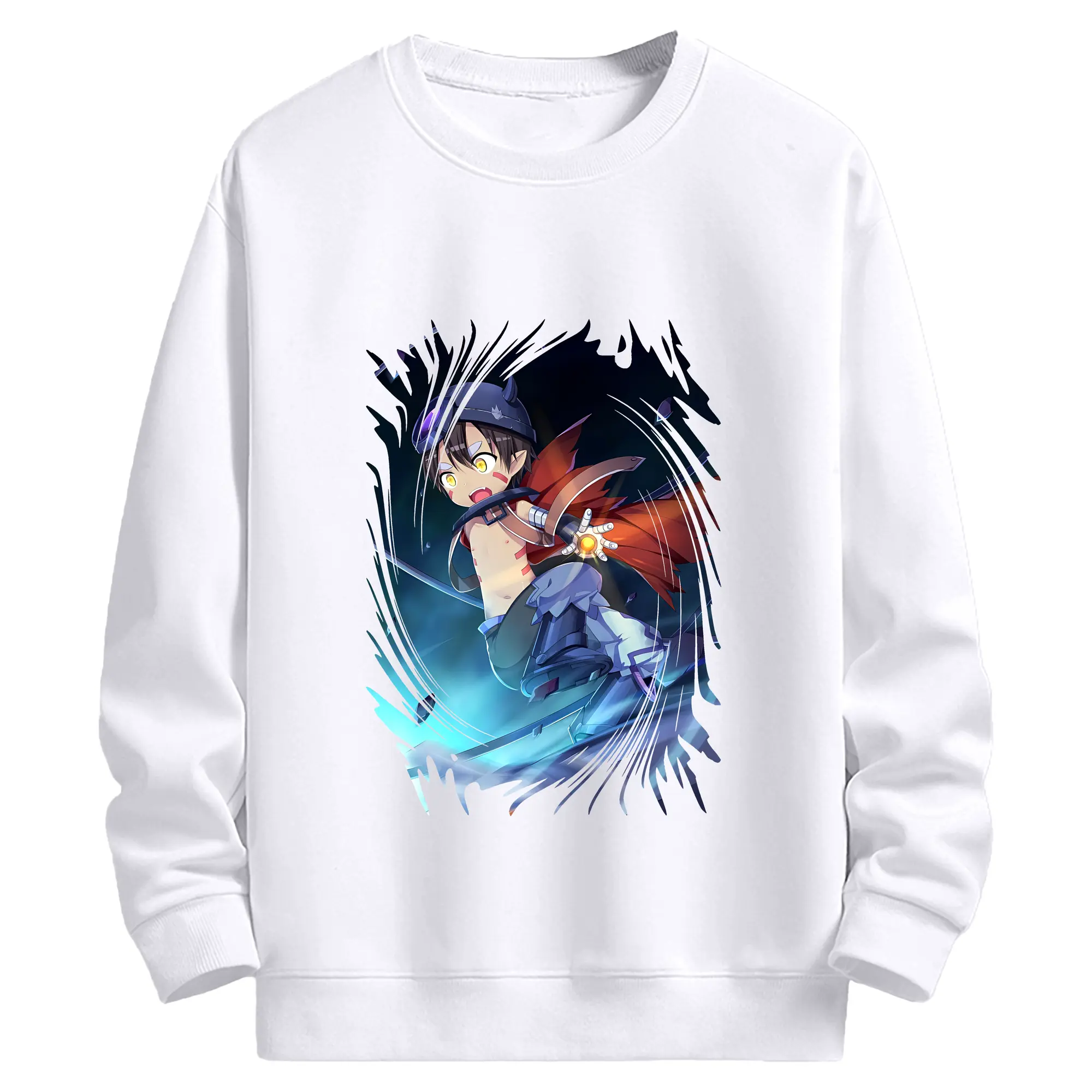 メイドインアビス グッズ,レグ - 高品質 クルーネック スウェット ・ コットン59％ ポリエステル41％ ・ ユニセックス 長袖 トレーナー ・ カジュアル デイリー スポーツ 散歩用