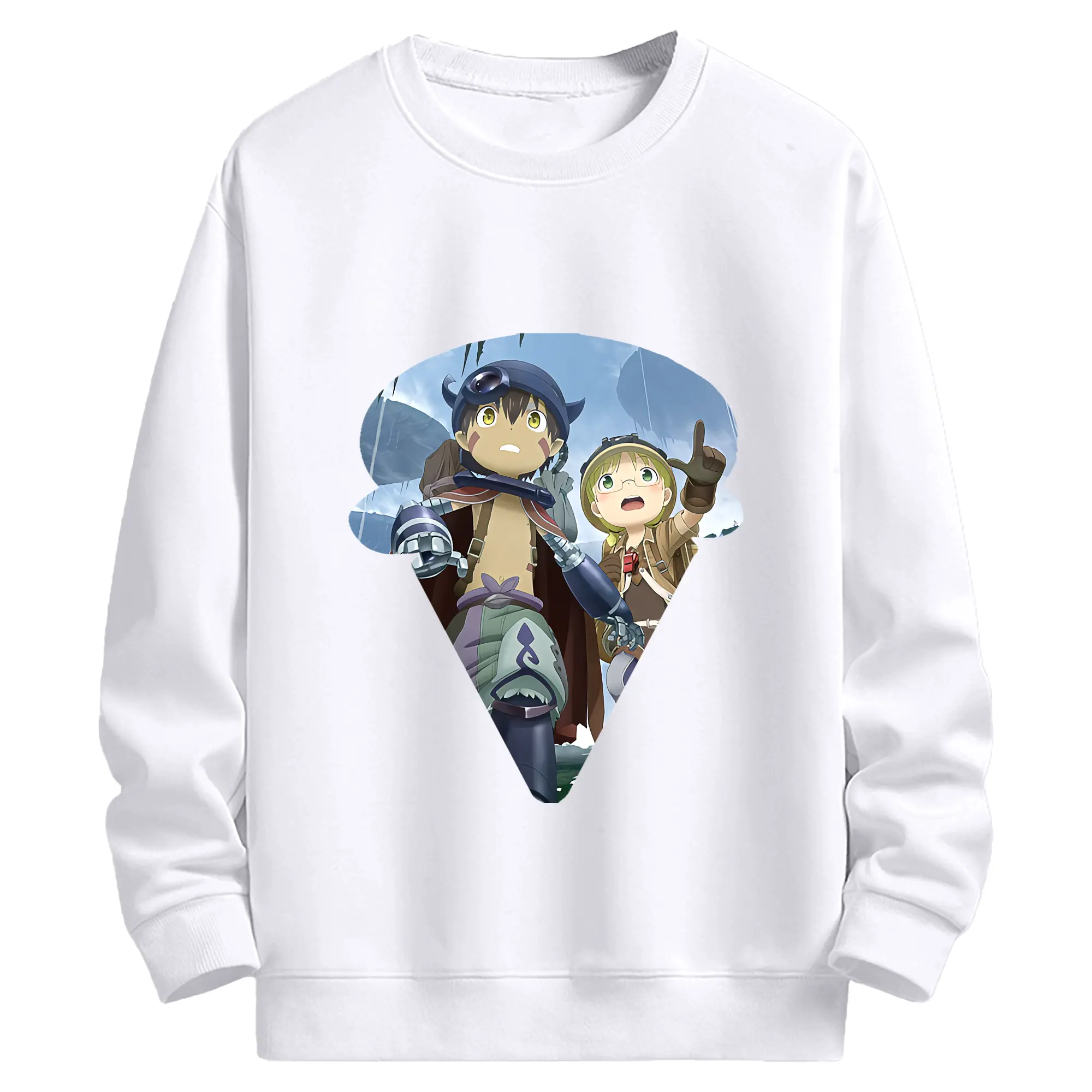 メイドインアビス グッズ,レグ - 高品質 クルーネック スウェット ・ コットン59％ ポリエステル41％ ・ ユニセックス 長袖 トレーナー ・ カジュアル デイリー スポーツ 散歩用