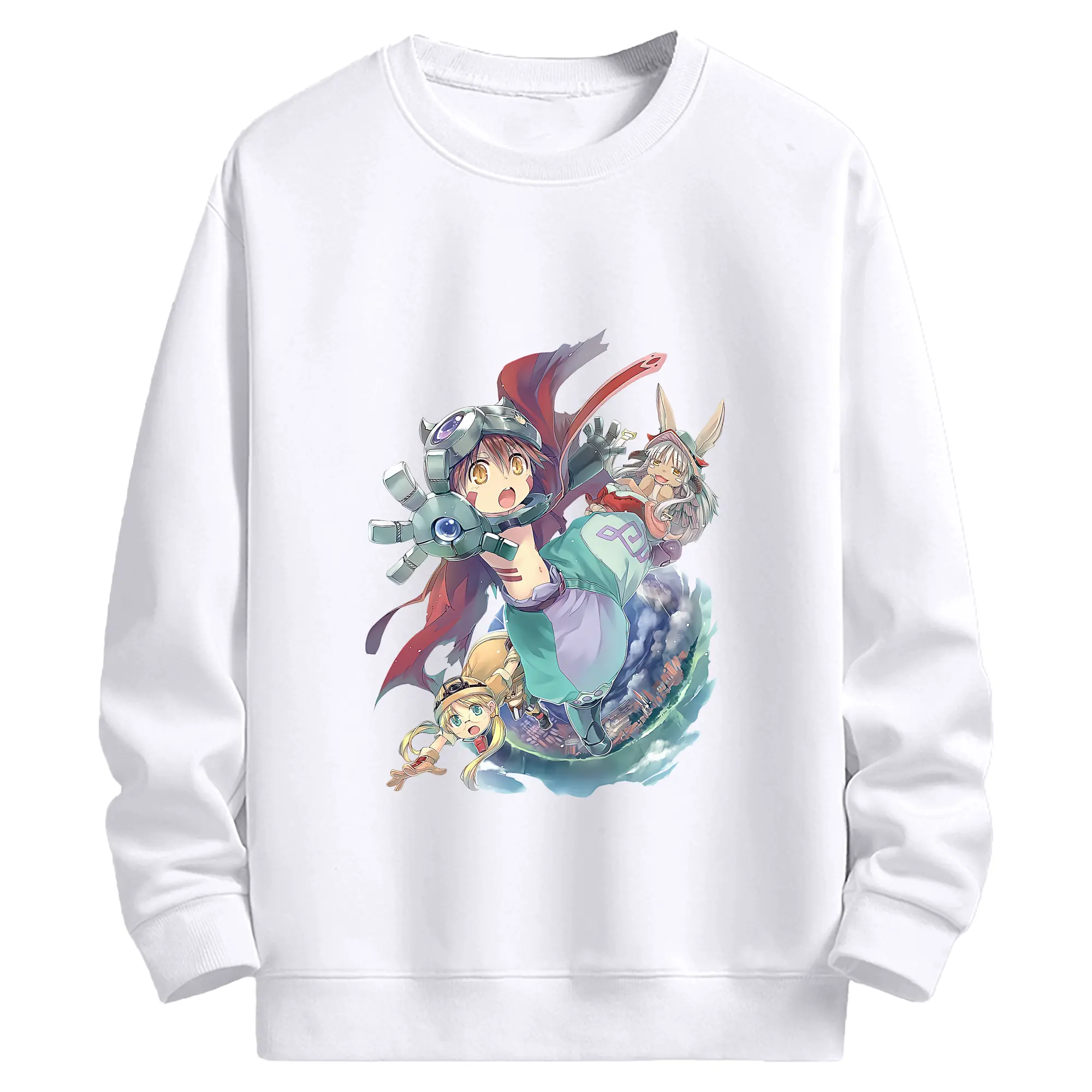 メイドインアビス グッズ,レグ - 高品質 クルーネック スウェット ・ コットン59％ ポリエステル41％ ・ ユニセックス 長袖 トレーナー ・ カジュアル デイリー スポーツ 散歩用