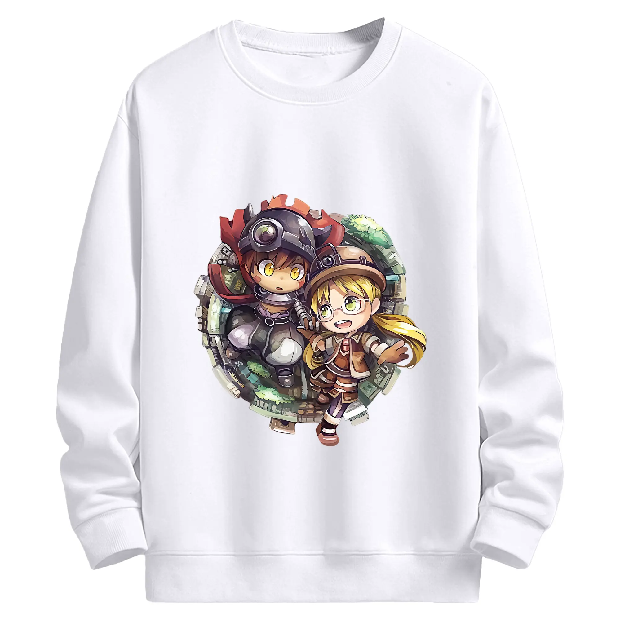 メイドインアビス グッズ,レグ - 高品質 クルーネック スウェット ・ コットン59％ ポリエステル41％ ・ ユニセックス 長袖 トレーナー ・ カジュアル デイリー スポーツ 散歩用