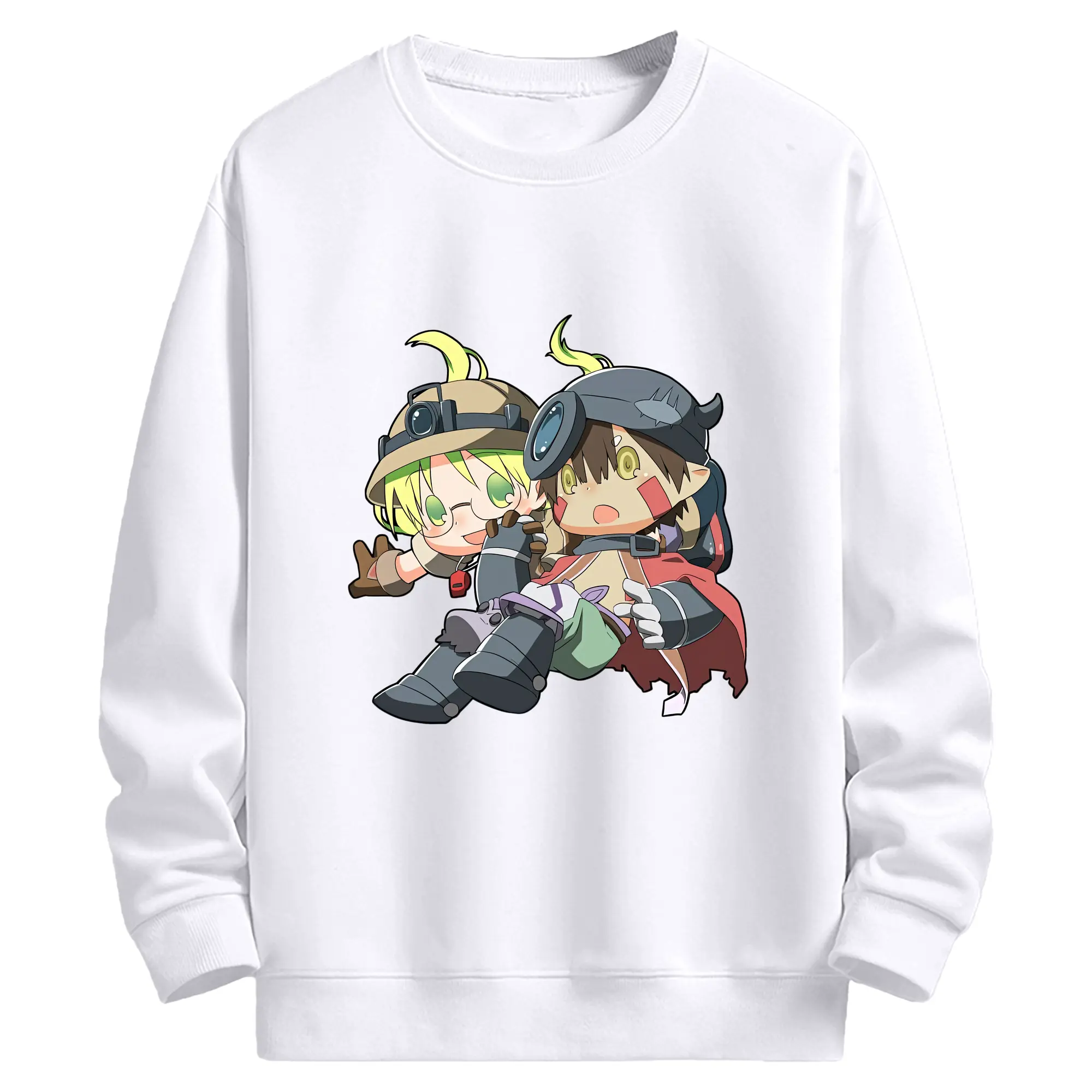 メイドインアビス グッズ,レグ - 高品質 クルーネック スウェット ・ コットン59％ ポリエステル41％ ・ ユニセックス 長袖 トレーナー ・ カジュアル デイリー スポーツ 散歩用