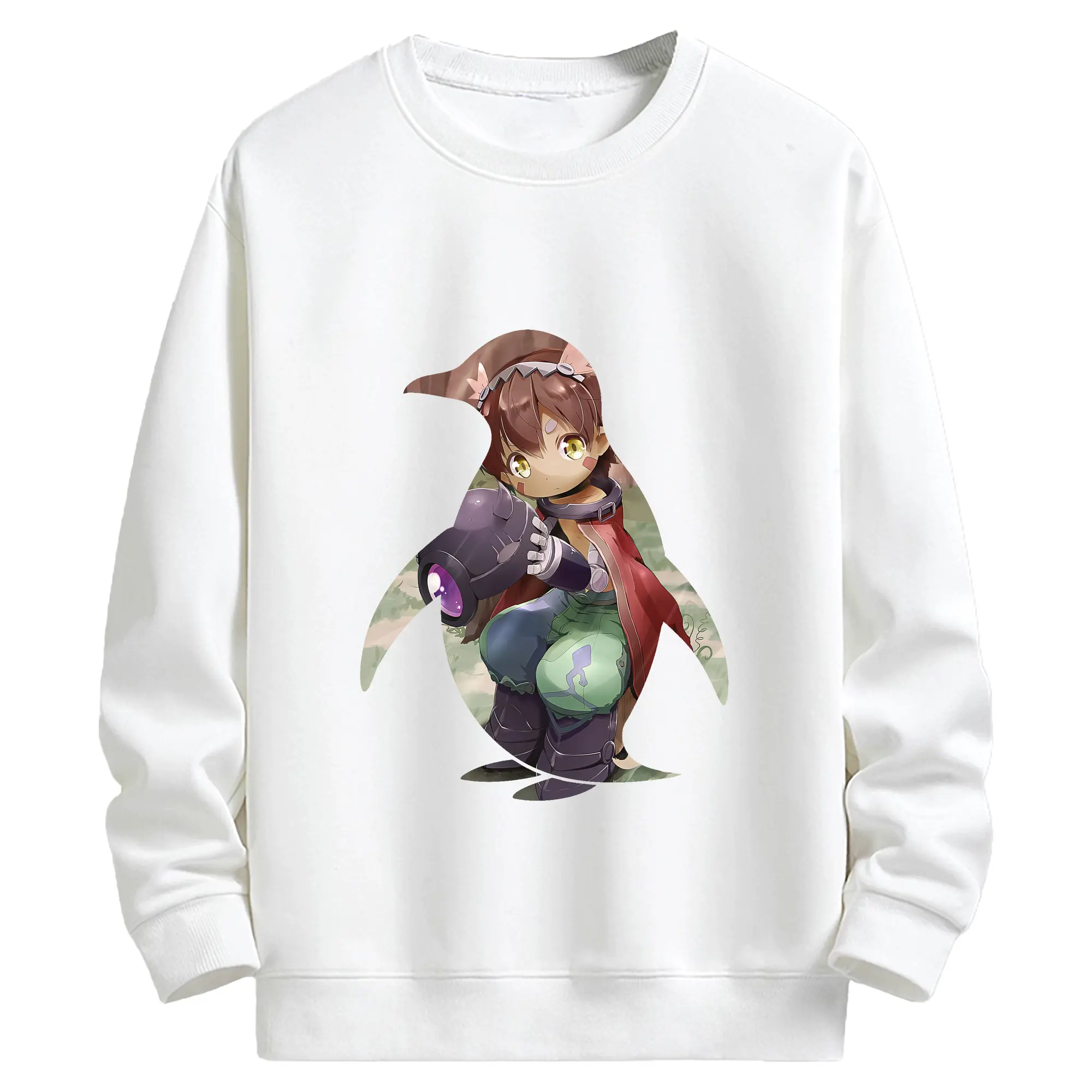 メイドインアビス グッズ,レグ - キッズ クルーネックスウェットシャツ ・ フロントプリント ・ 綿80％ ポリエステル20％ ・ 快適 通学 スポーツ 日常使い お散歩用